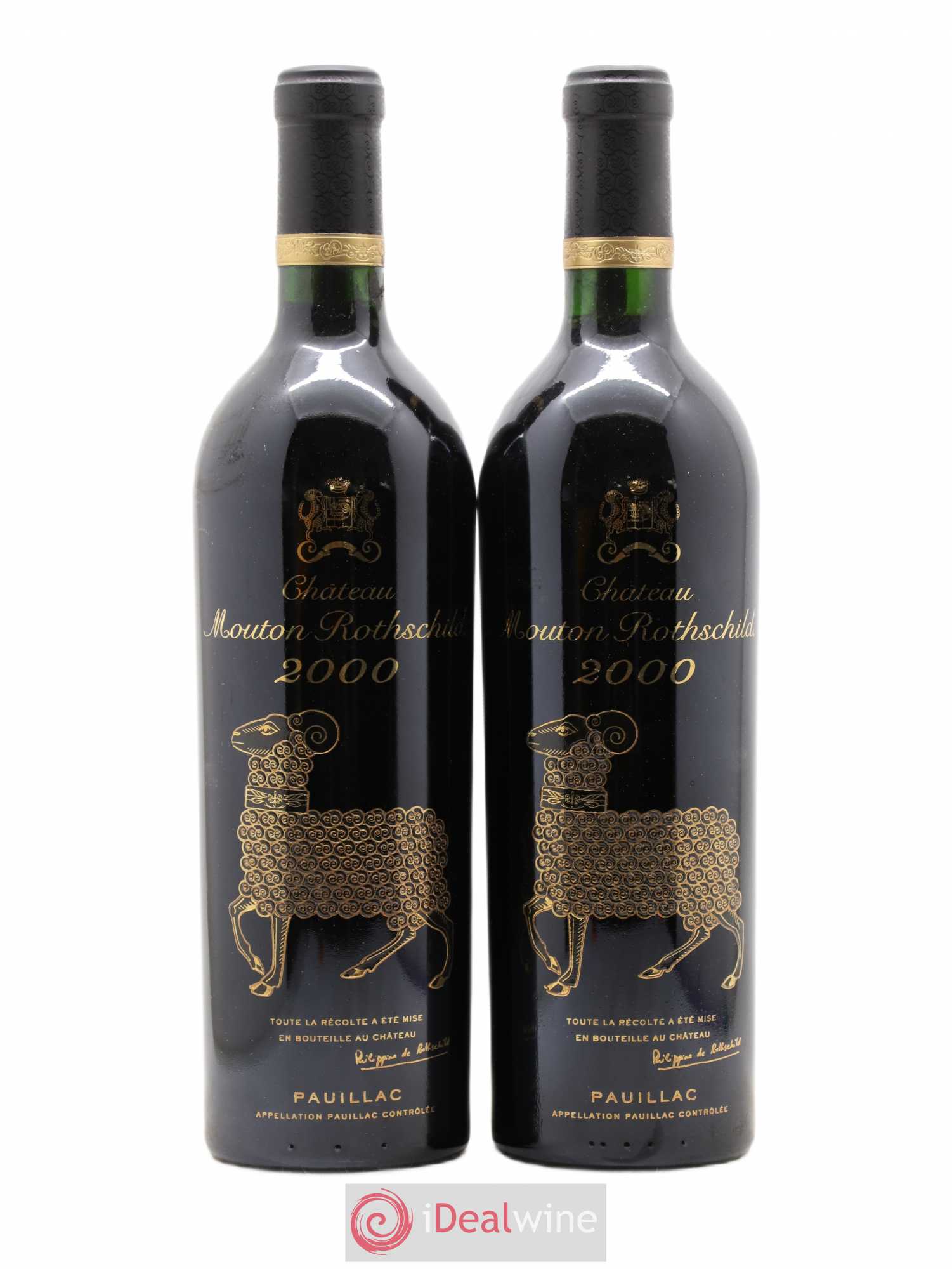 Château Mouton Rothschild 1er Grand Cru Classé 2000 - Lot de 2 bouteilles - 0