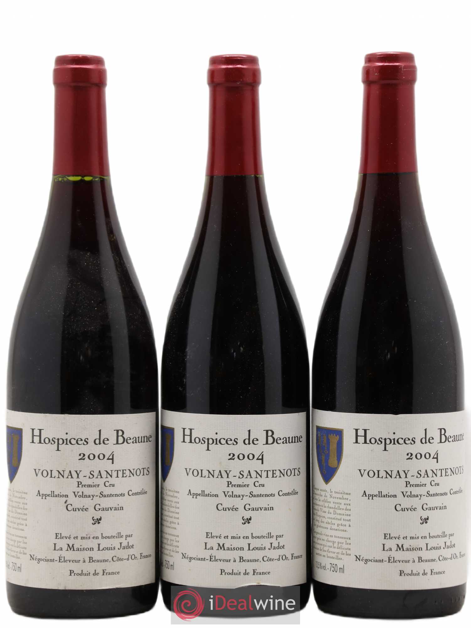 Volnay 1er Cru Santenots Cuvée gauvain Hospices de Beaune Louis Jadot 2004 - Posten von 3 Flaschen - 0