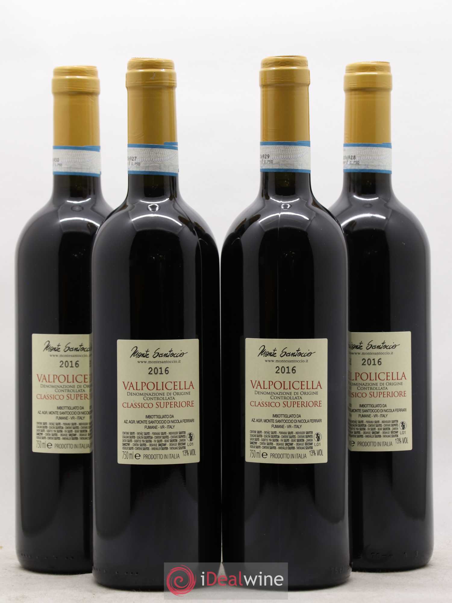 Valpolicella Classico DOC Superiore Monte Santoccio (sans prix de réserve) 2016 - Posten von 4 Flaschen - 1