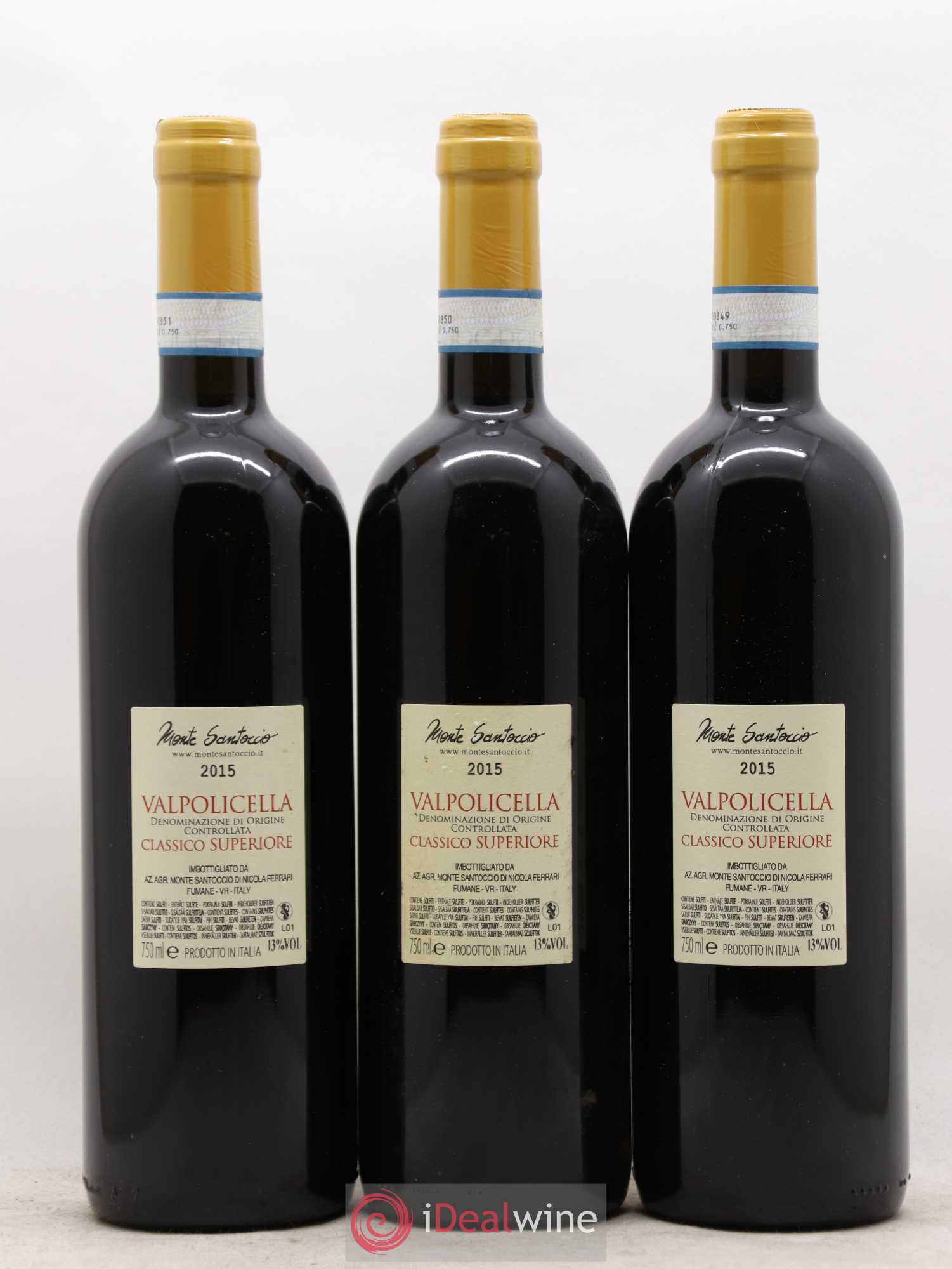 Valpolicella Classico DOC Superiore Monte Santoccio (sans prix de réserve) 2015 - Posten von 3 Flaschen - 1