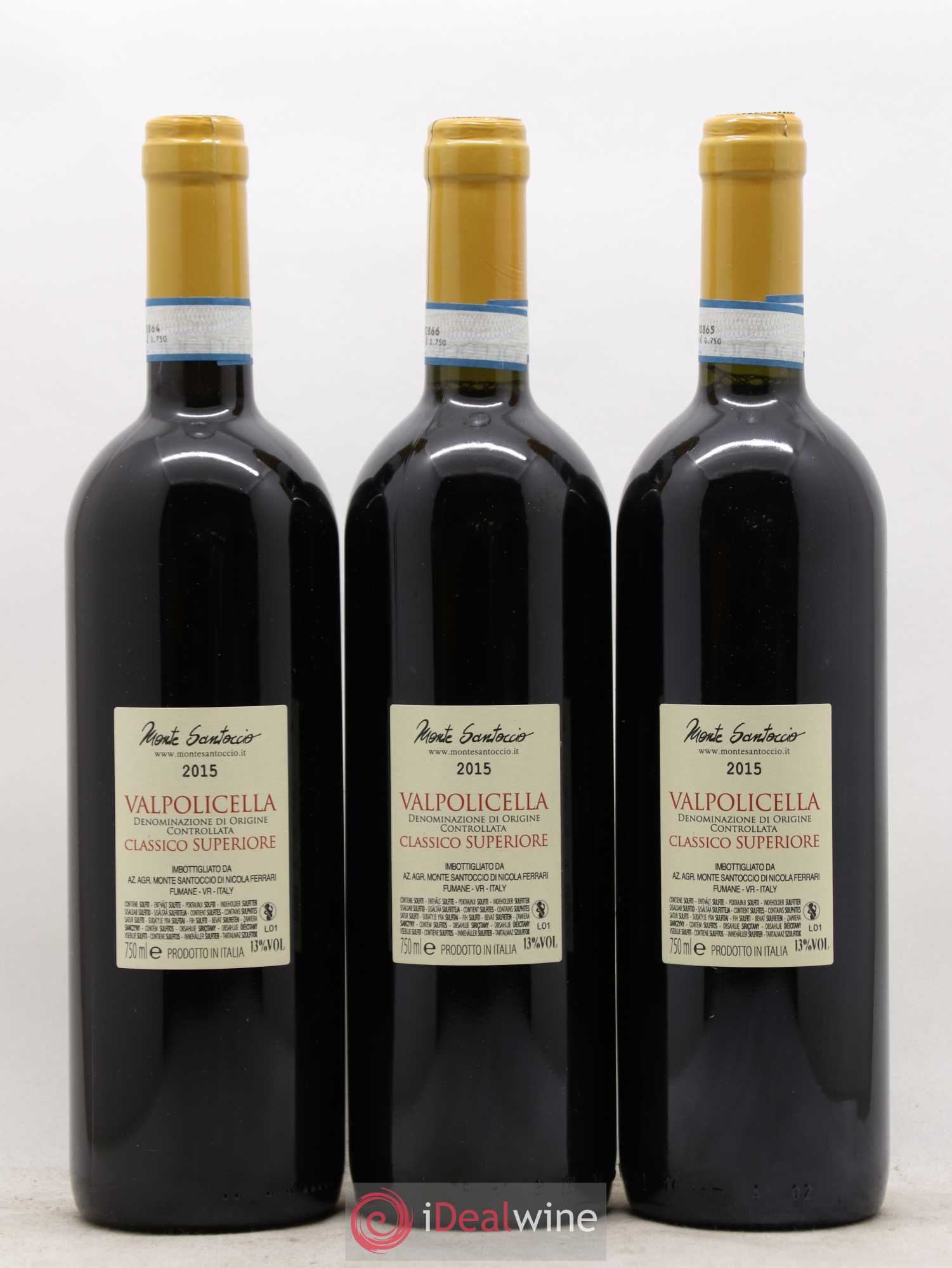 Valpolicella Classico DOC Superiore Monte Santoccio (sans prix de réserve) 2015 - Posten von 3 Flaschen - 1