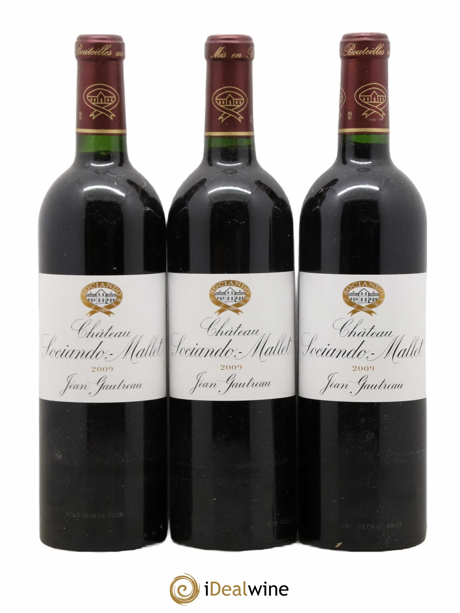 Château Sociando Mallet 2009 - Lot de 3 bouteilles - 0