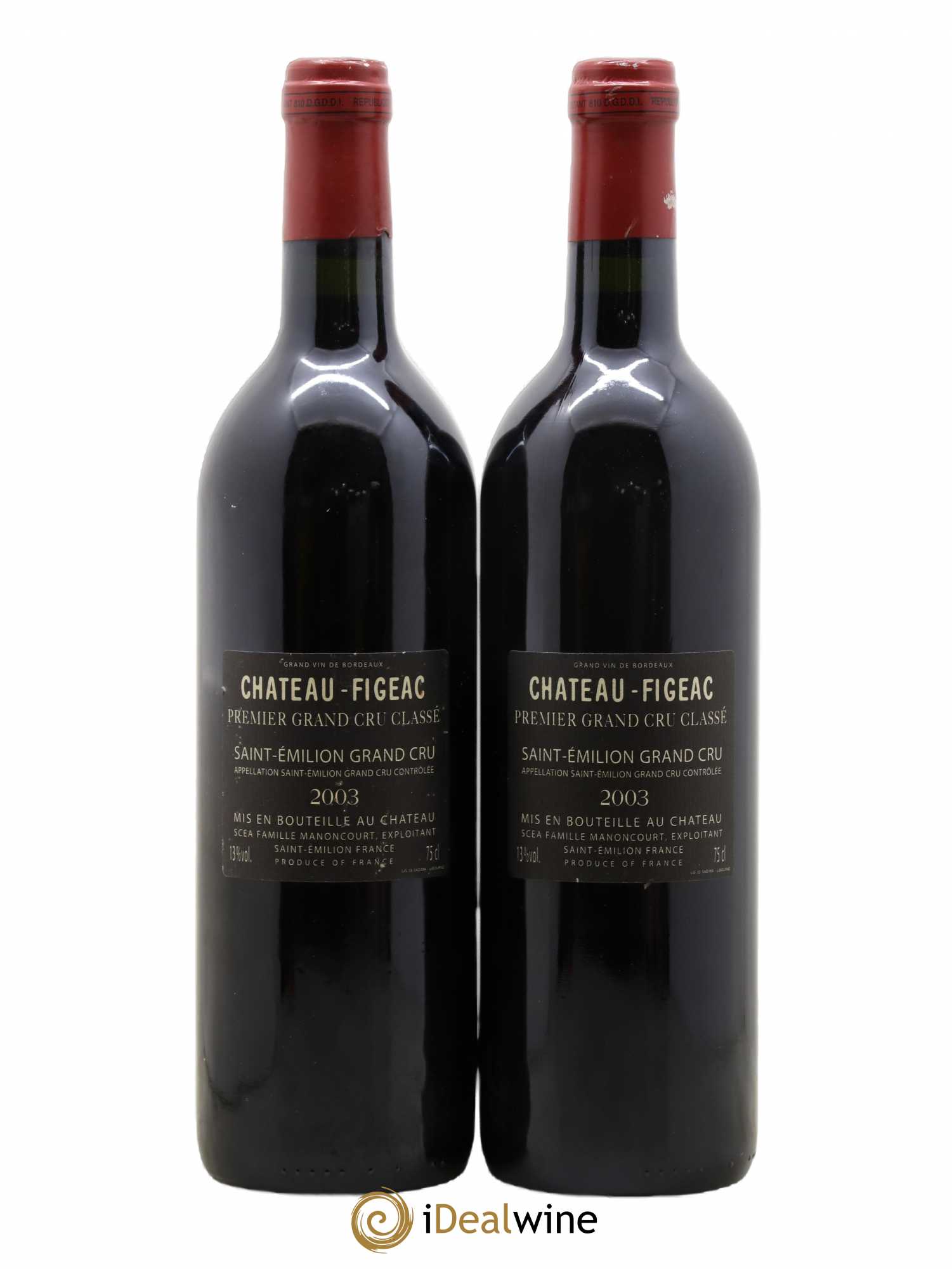 Château Figeac 1er Grand Cru Classé A 2003 - Lot de 2 bouteilles - 1