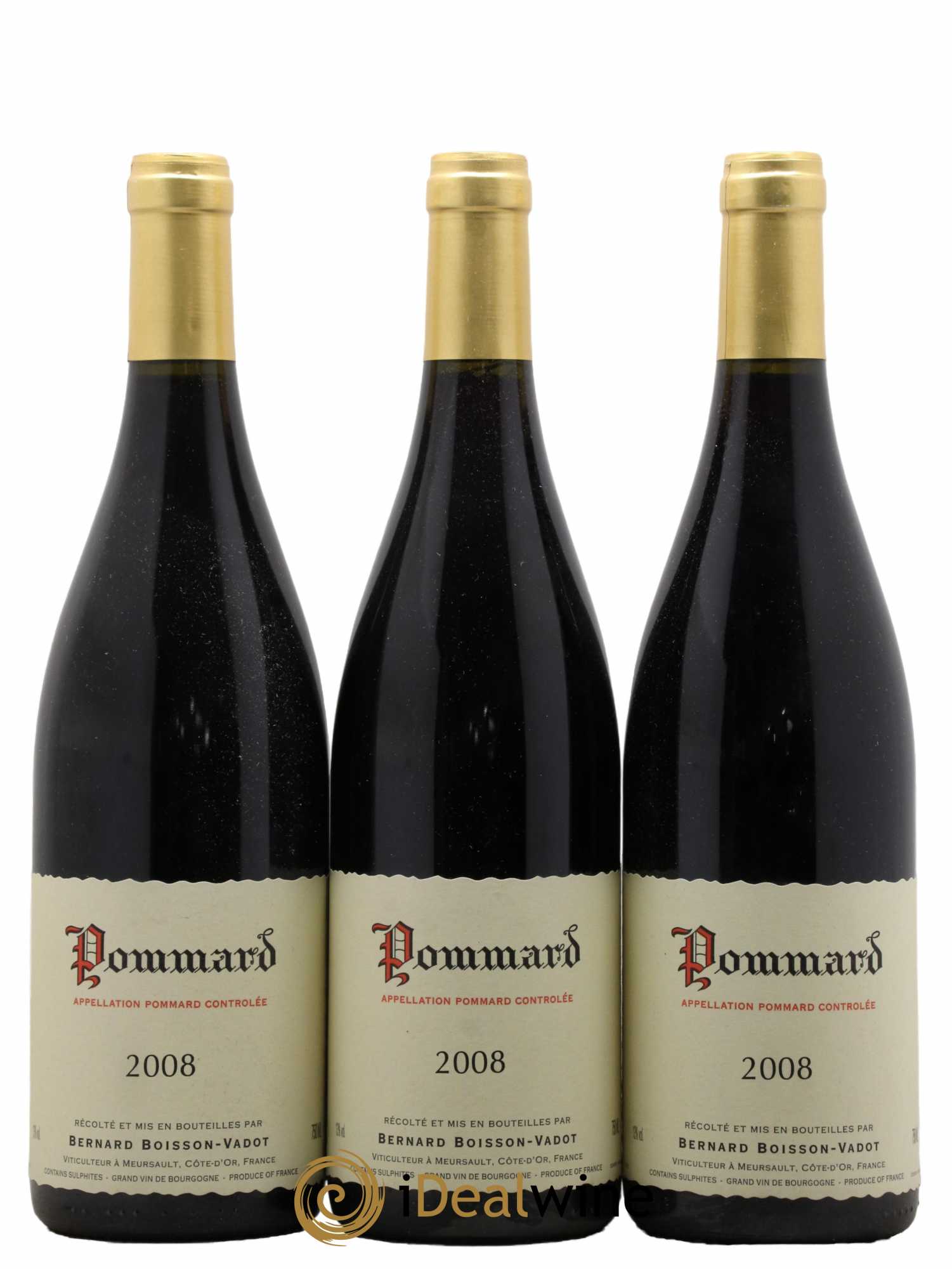Pommard Domaine Boisson Vadot 2008 - Lot de 3 bouteilles - 0