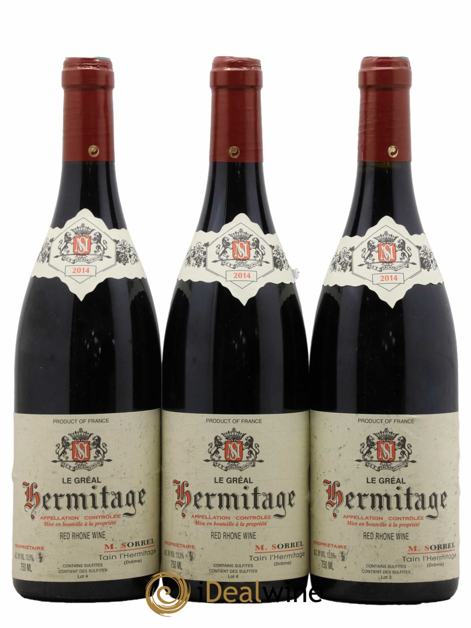 Hermitage Le Gréal Marc Sorrel 2014 - Lot de 3 bouteilles - 0