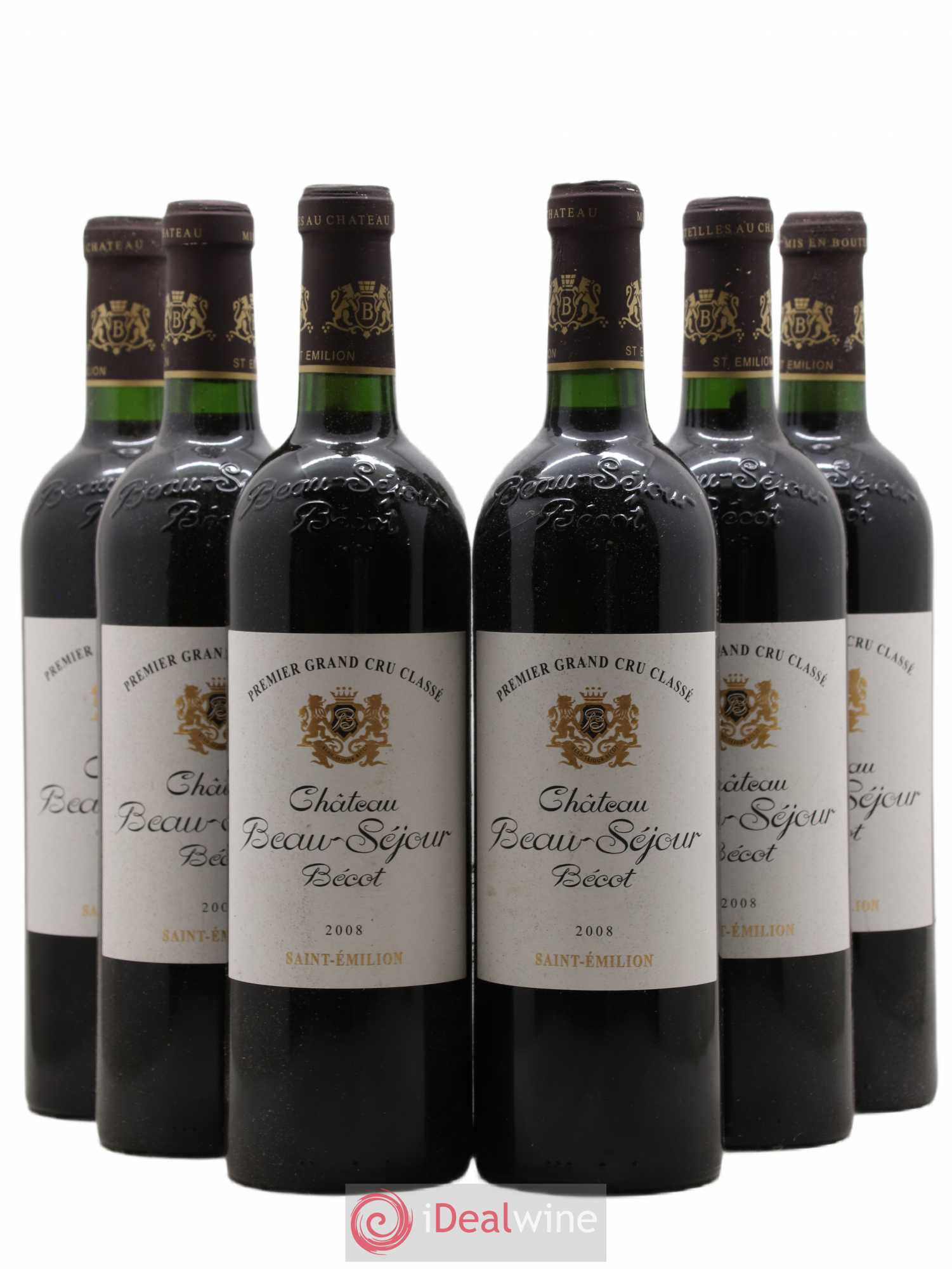 Château Beau-Séjour Bécot 1er Grand Cru Classé B 2008 - Lotto di 6 bottiglie - 0