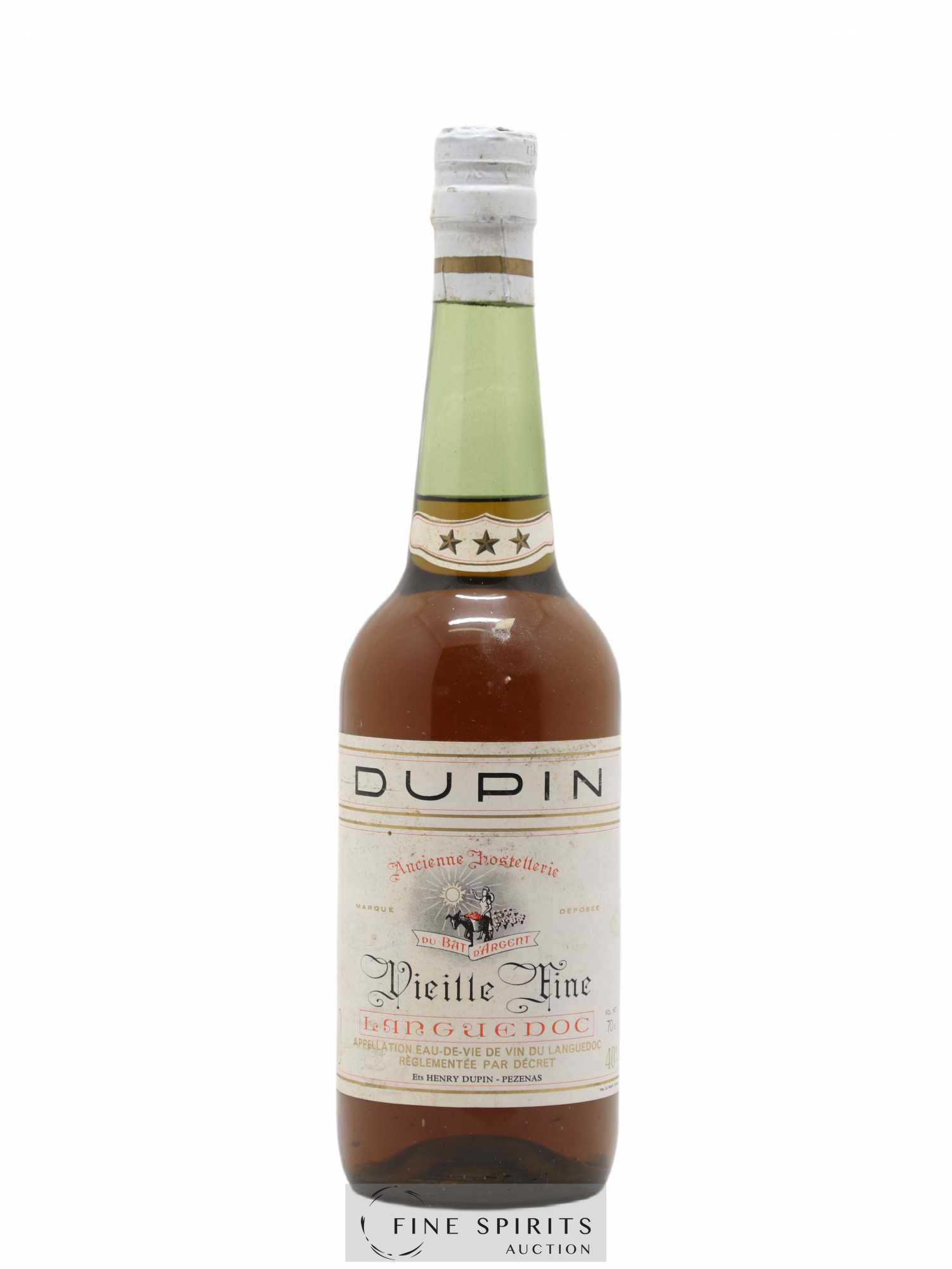 Dupin Of. Vieille Fine 3 Etoiles Eau de vie de vin du Languedoc - Lot de 1 bouteille - 0