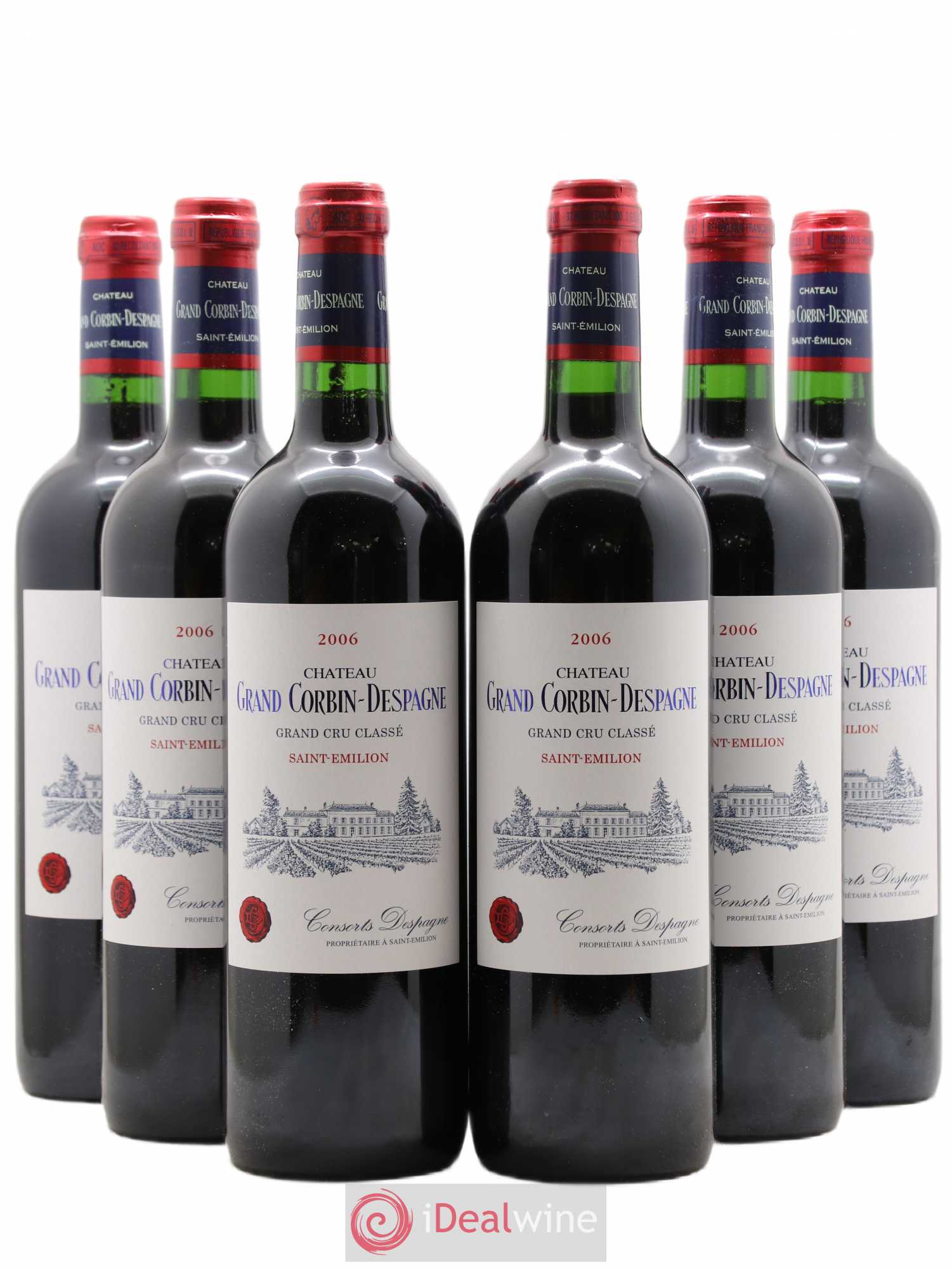 Château Grand Corbin Despagne Grand Cru Classé 2006 - Lot de 6 bouteilles - 0