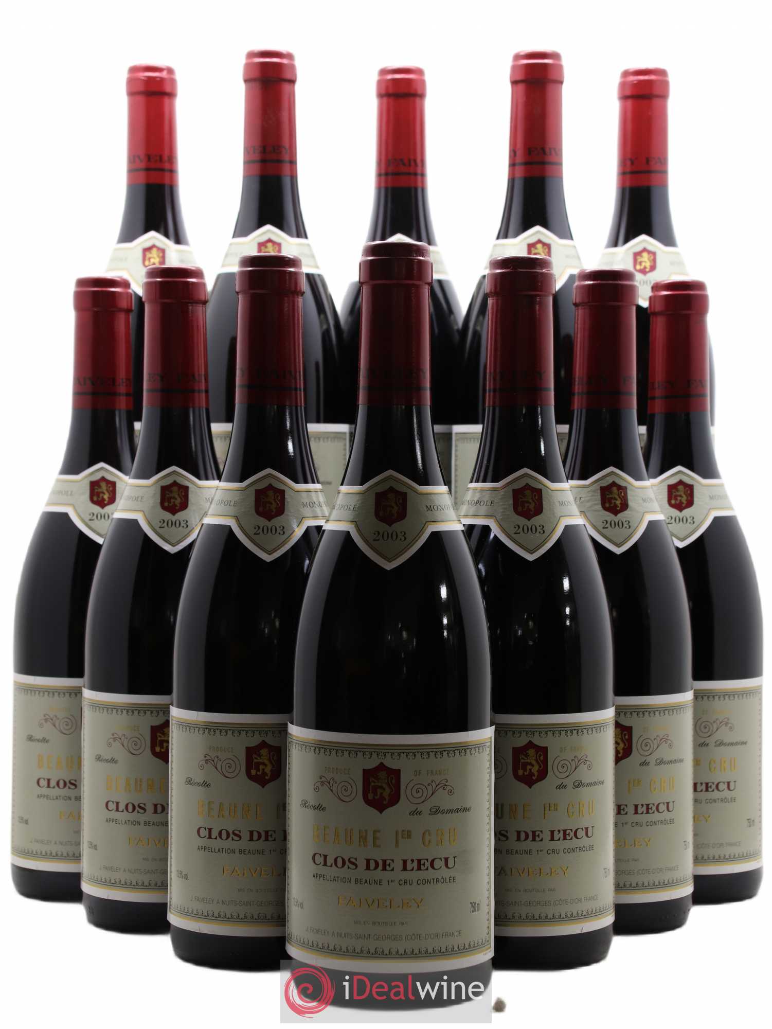 Beaune 1er Cru Clos de l'Ecu Faiveley 2003 - Lot de 12 bouteilles - 0