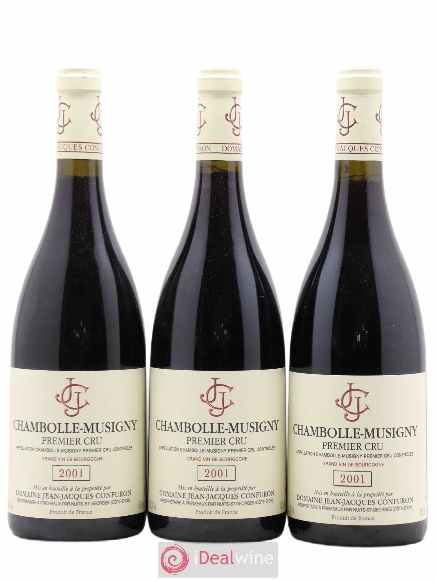 Chambolle-Musigny 1er Cru Jean-Jacques Confuron 2001 - Lot de 3 bouteilles - 0