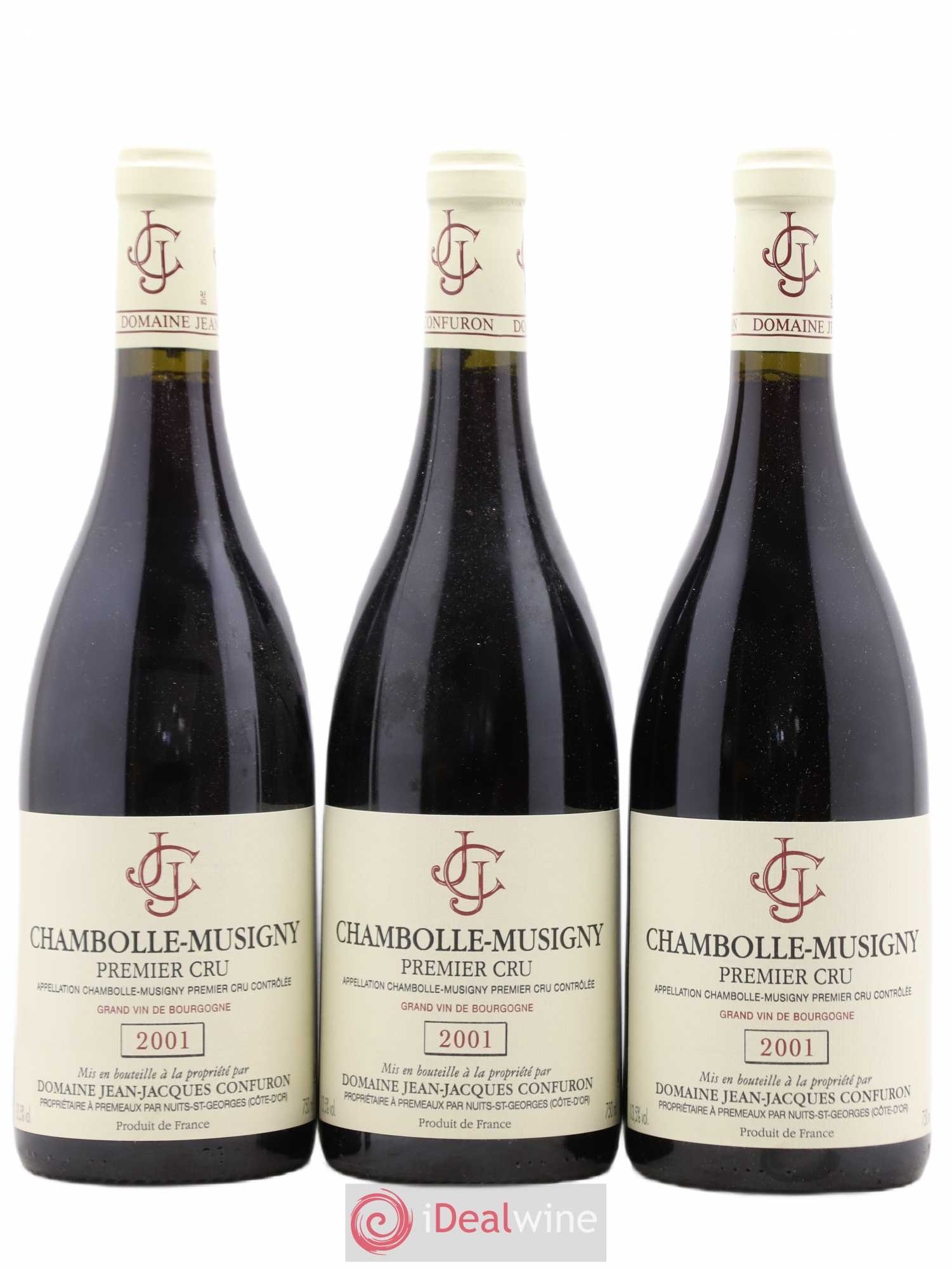 Chambolle-Musigny 1er Cru Jean-Jacques Confuron 2001 - Lot de 3 bouteilles - 0