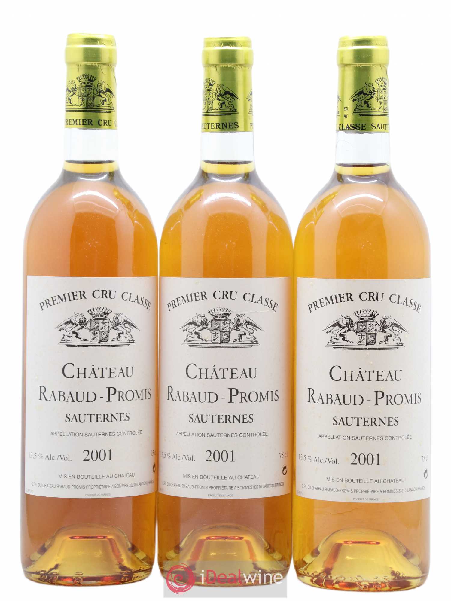 Château Rabaud Promis 1er Grand Cru Classé 2001 - Lotto di 6 bottiglie - 2