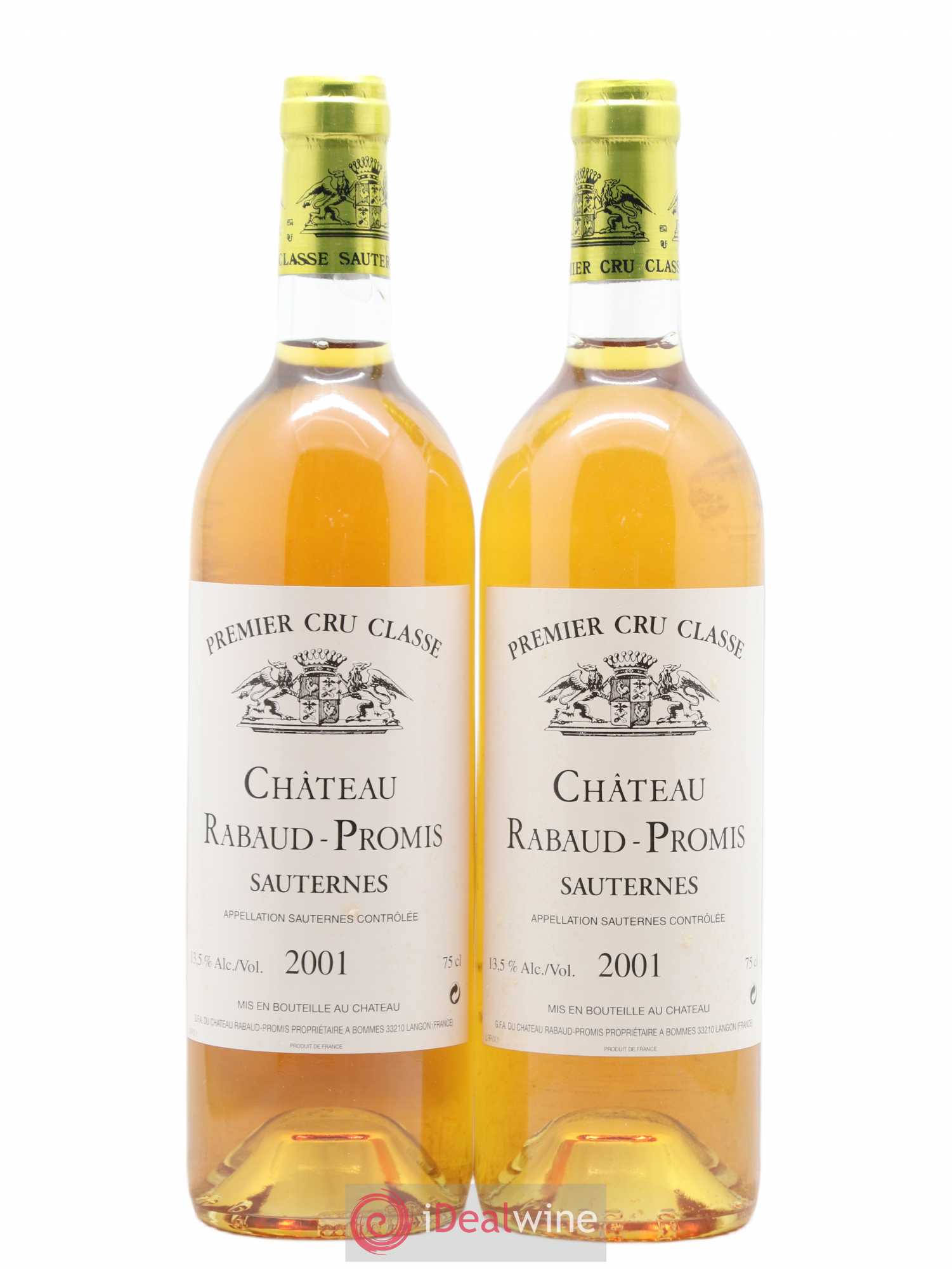 Château Rabaud Promis 1er Grand Cru Classé 2001 - Lotto di 2 bottiglie - 0