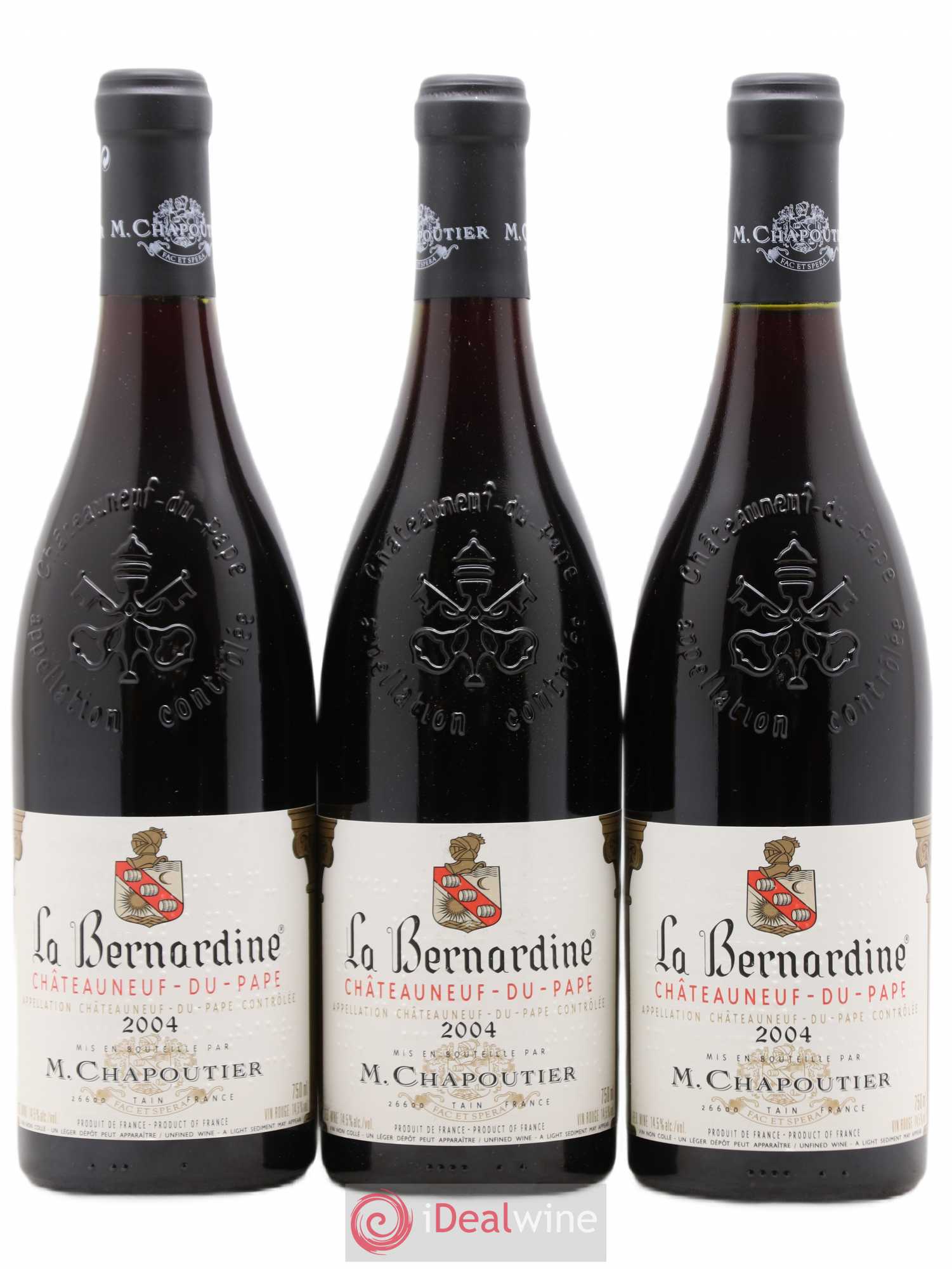Châteauneuf-du-Pape La Bernardine Chapoutier 2004 - Lot de 3 bouteilles - 0