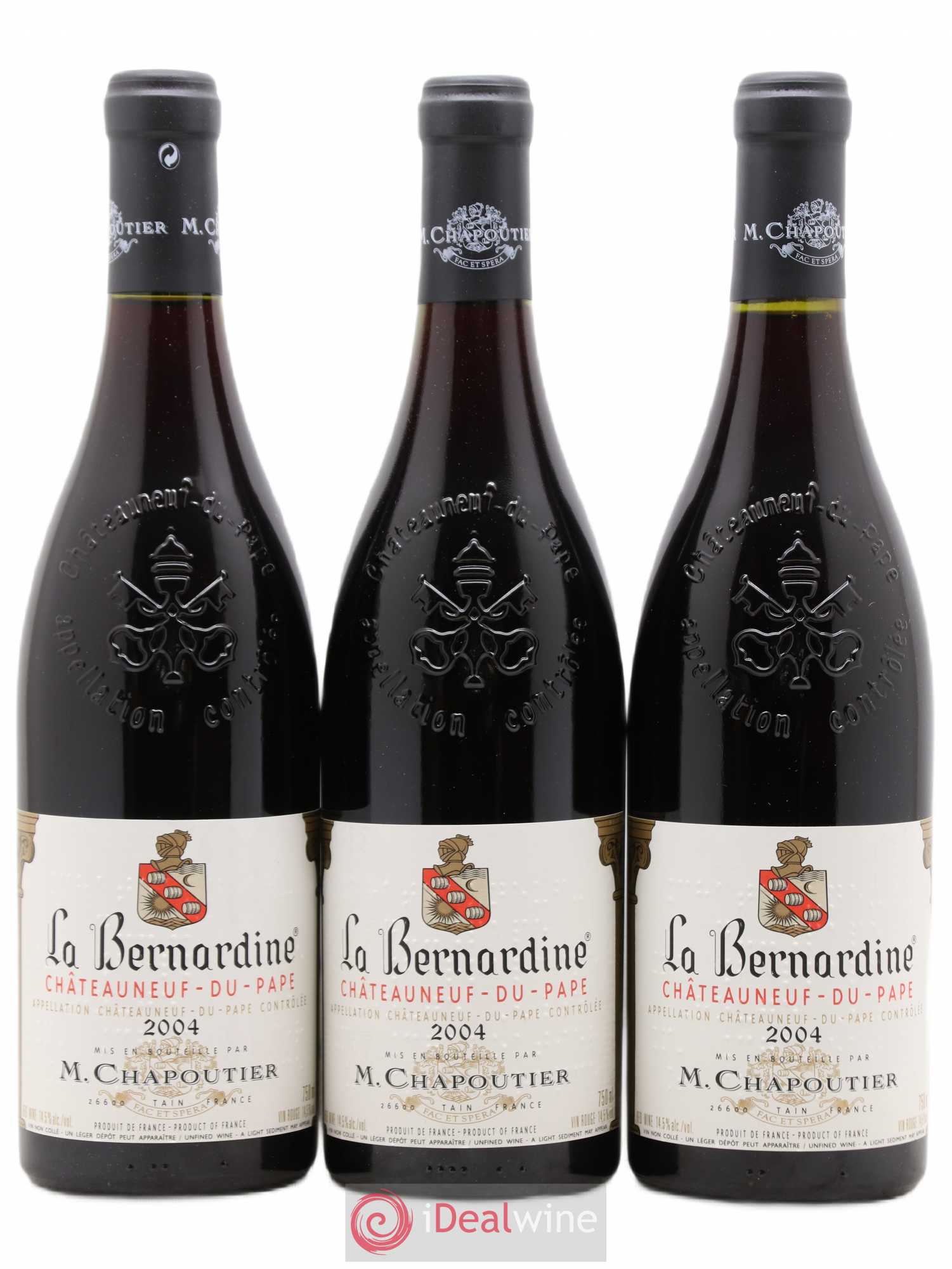 Châteauneuf-du-Pape La Bernardine Chapoutier 2004 - Lot de 3 bouteilles - 0