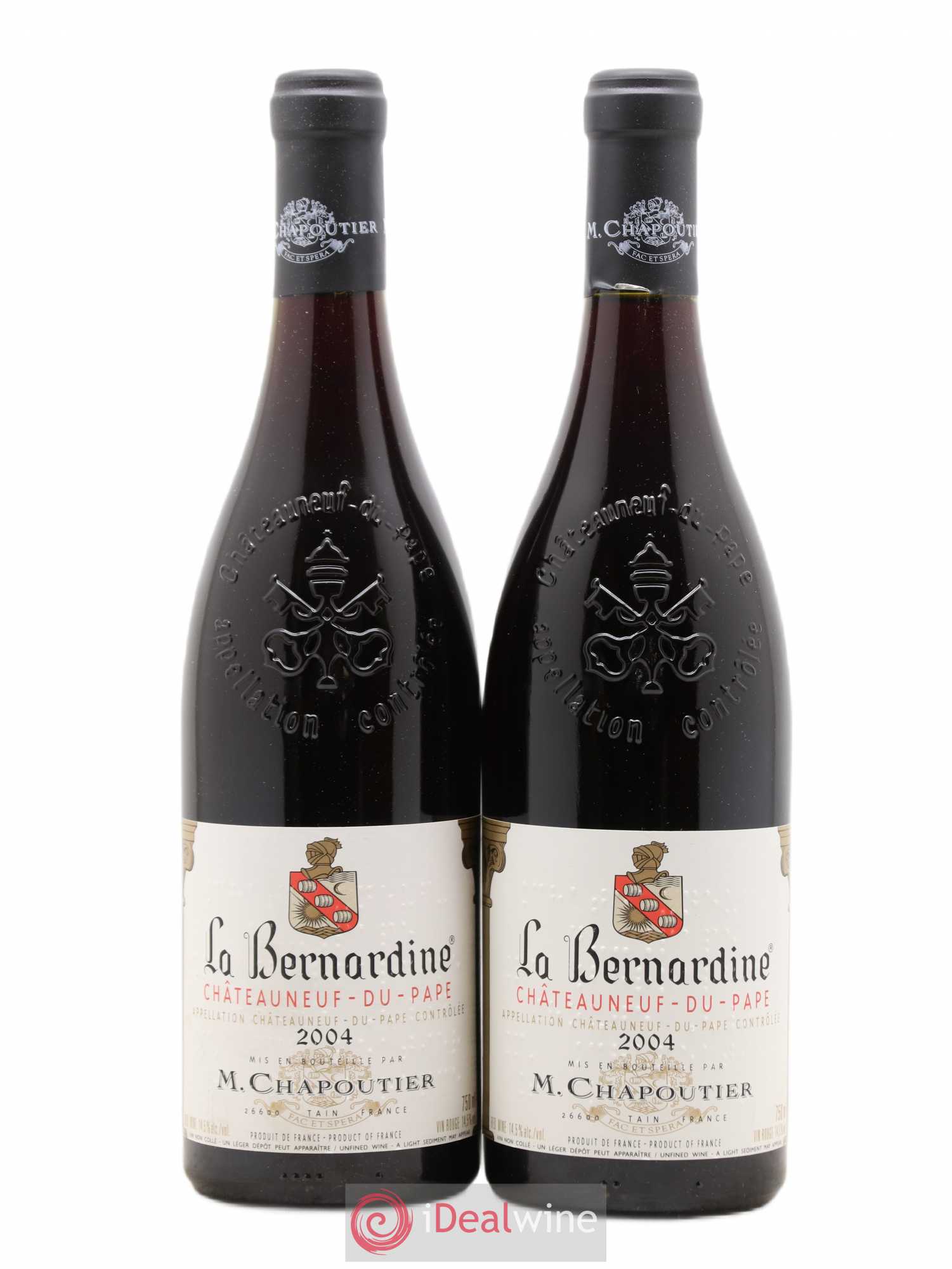 Châteauneuf-du-Pape La Bernardine Chapoutier 2004 - Lot de 2 bouteilles - 0