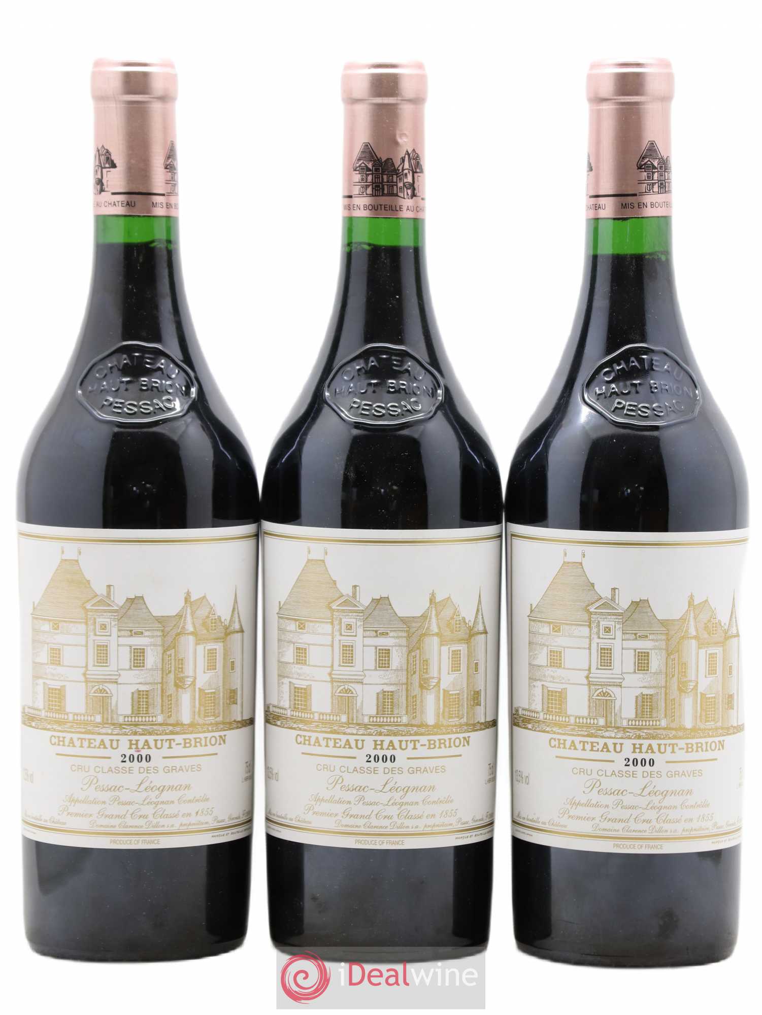 Château Haut Brion 1er Grand Cru Classé 2000 - Lot de 3 bouteilles - 0