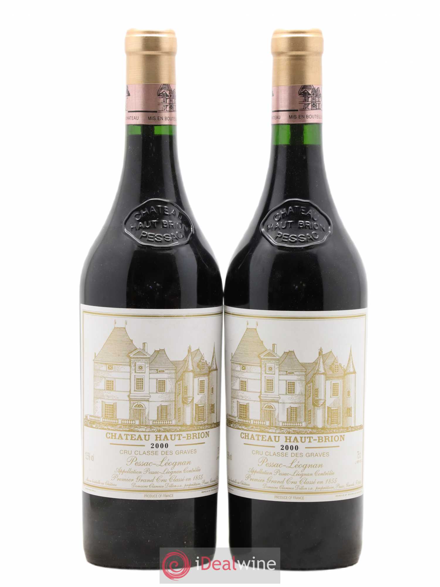 Château Haut Brion 1er Grand Cru Classé 2000 - Lot de 2 bouteilles - 0