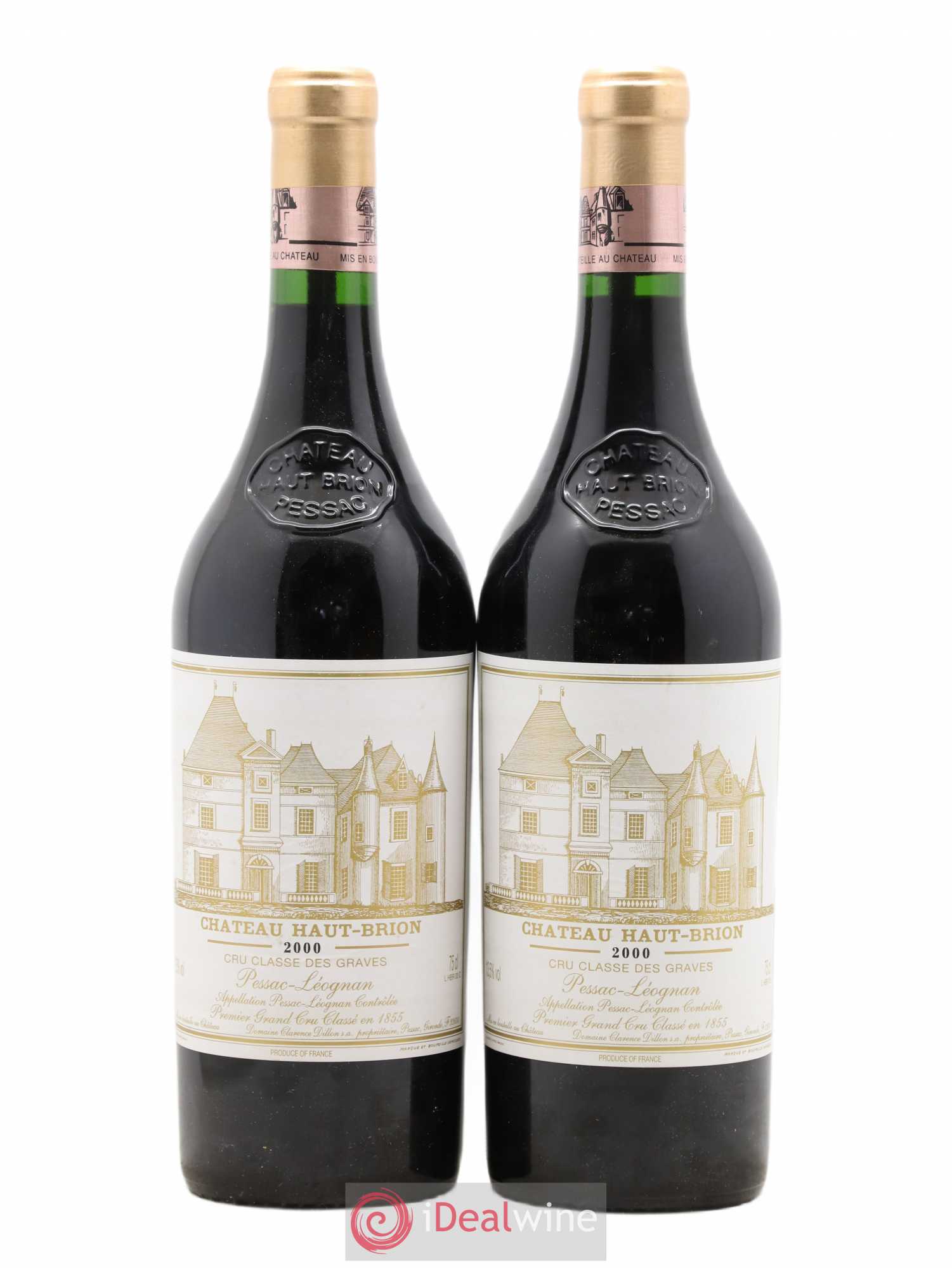 Château Haut Brion 1er Grand Cru Classé 2000 - Lot de 2 bouteilles - 0