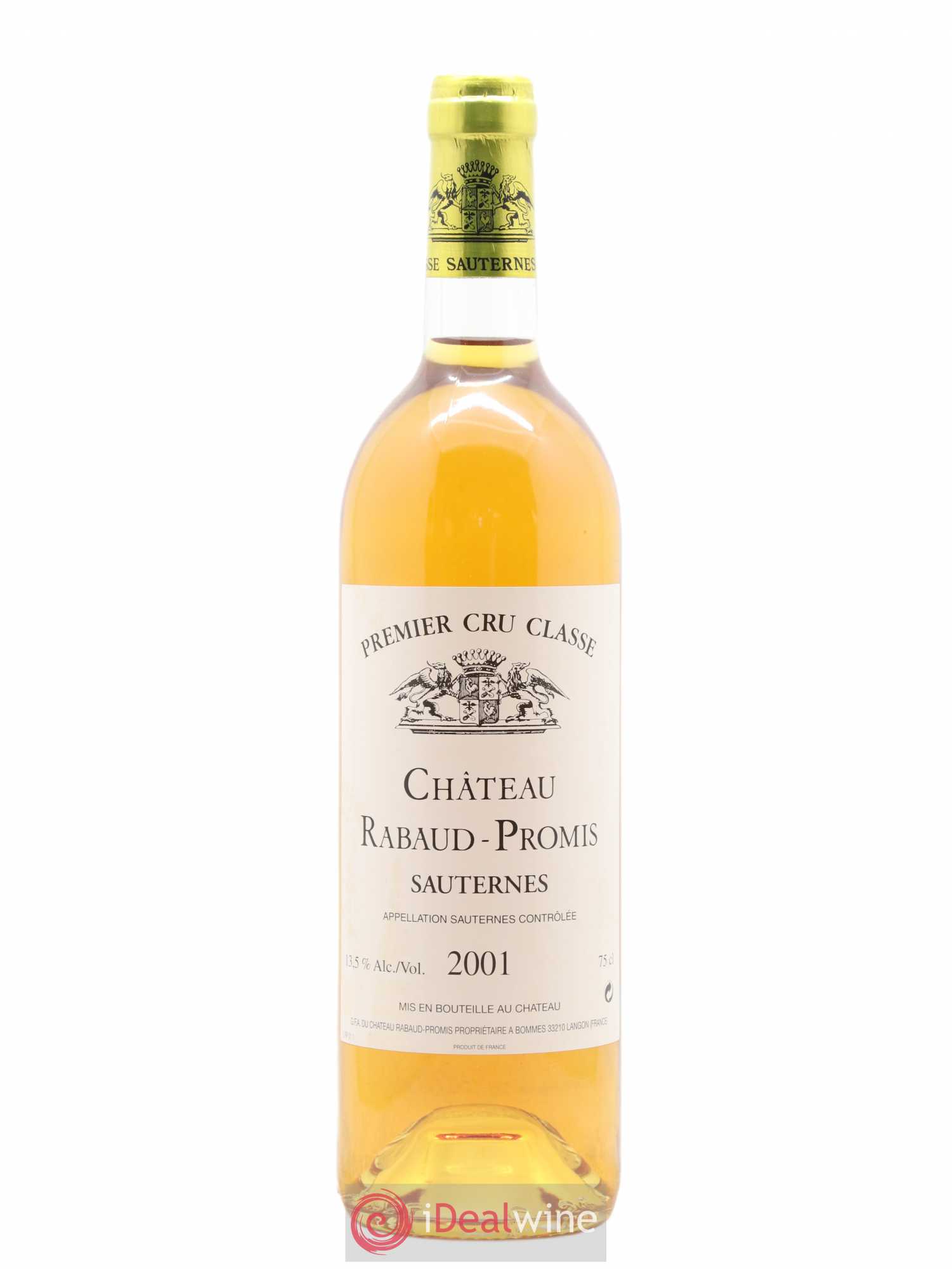 Château Rabaud Promis 1er Grand Cru Classé 2001 - Posten von 1 Flasche - 0