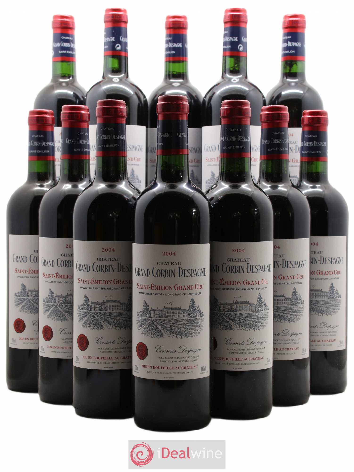 Château Grand Corbin Despagne Grand Cru Classé 2004 - Lot de 12 bouteilles - 0