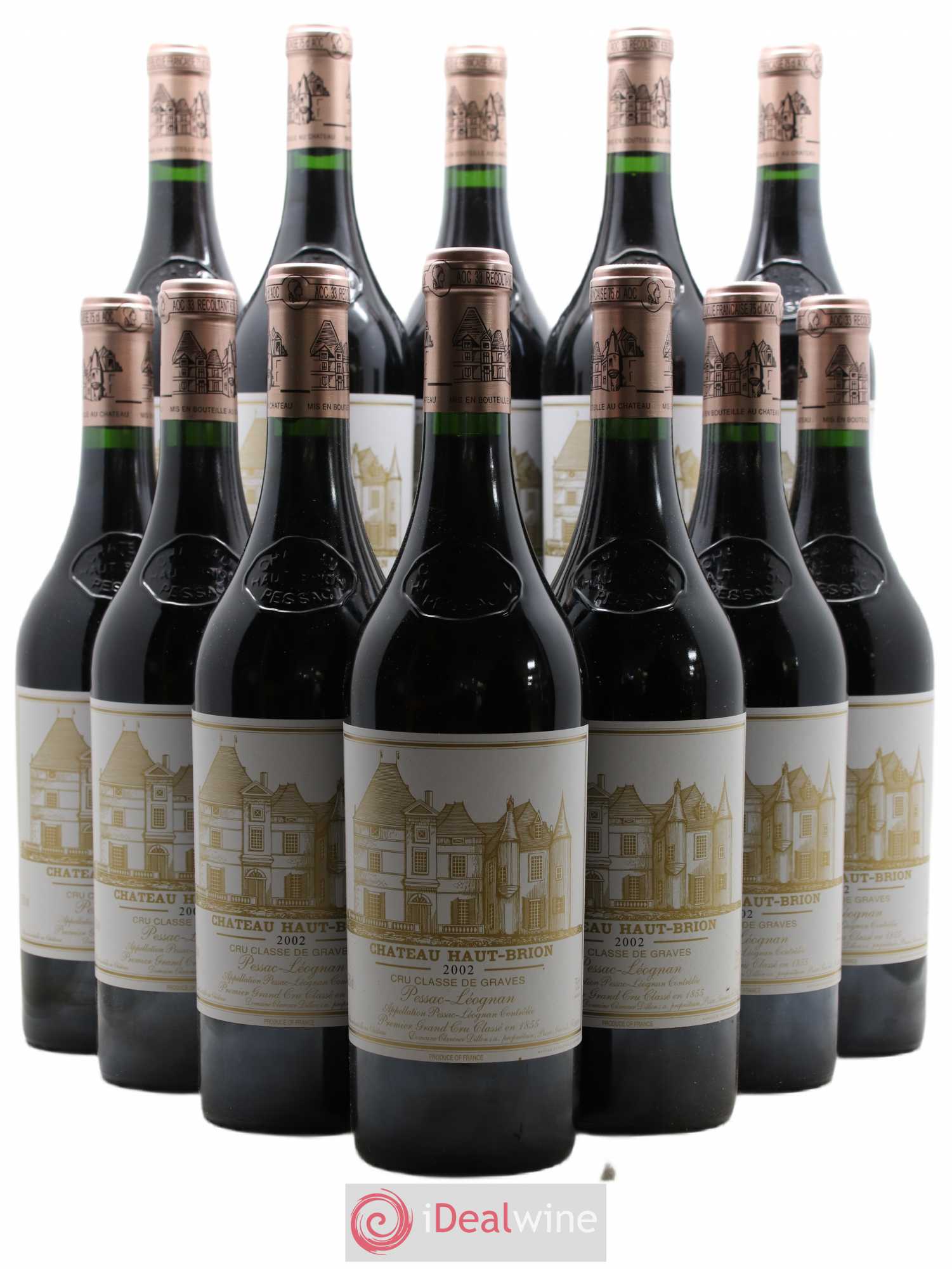 Château Haut Brion 1er Grand Cru Classé 2002 - Lot de 12 bouteilles - 0