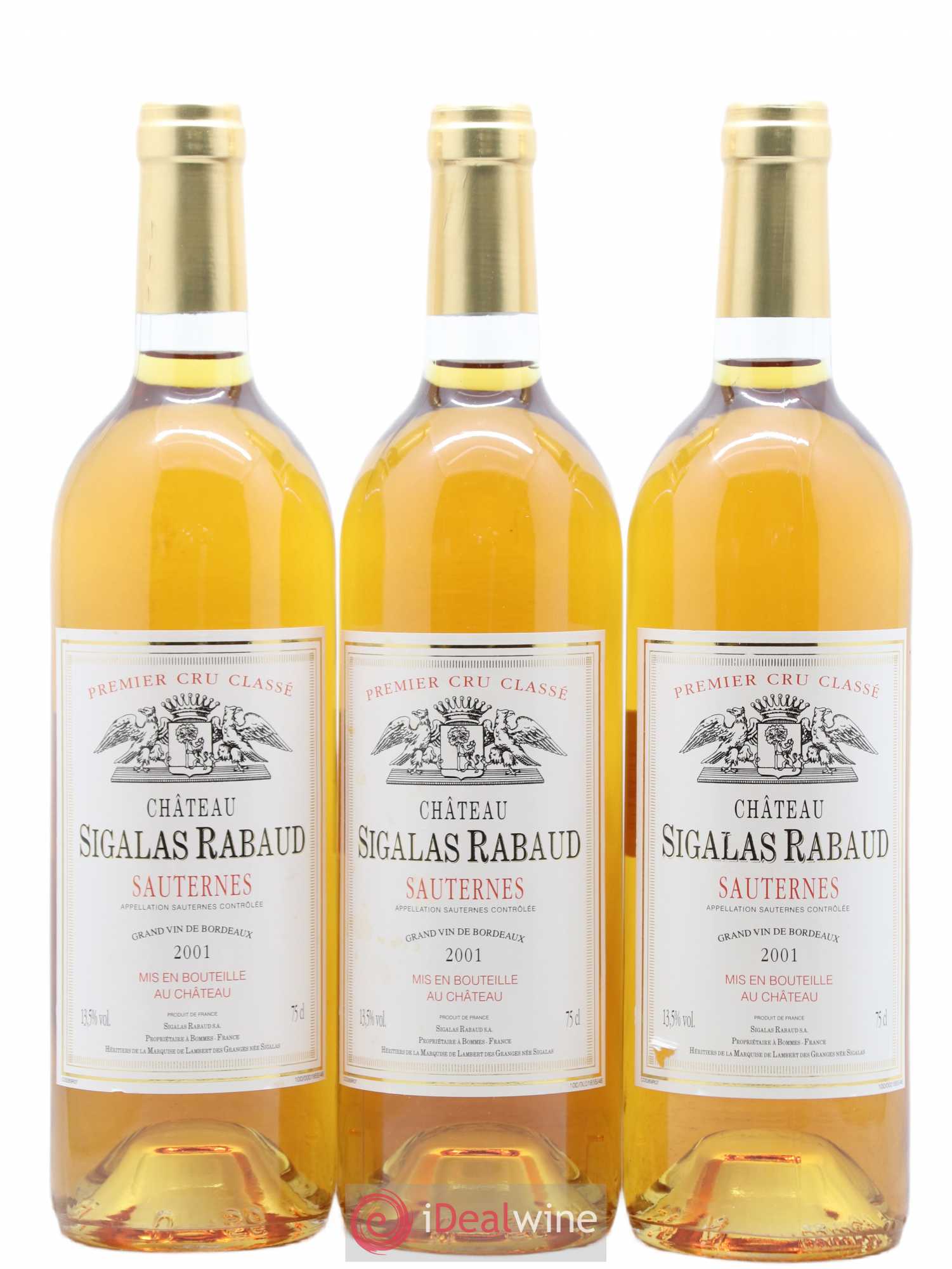 Château Sigalas Rabaud 1er Grand Cru Classé 2001 - Lot de 6 bouteilles - 2