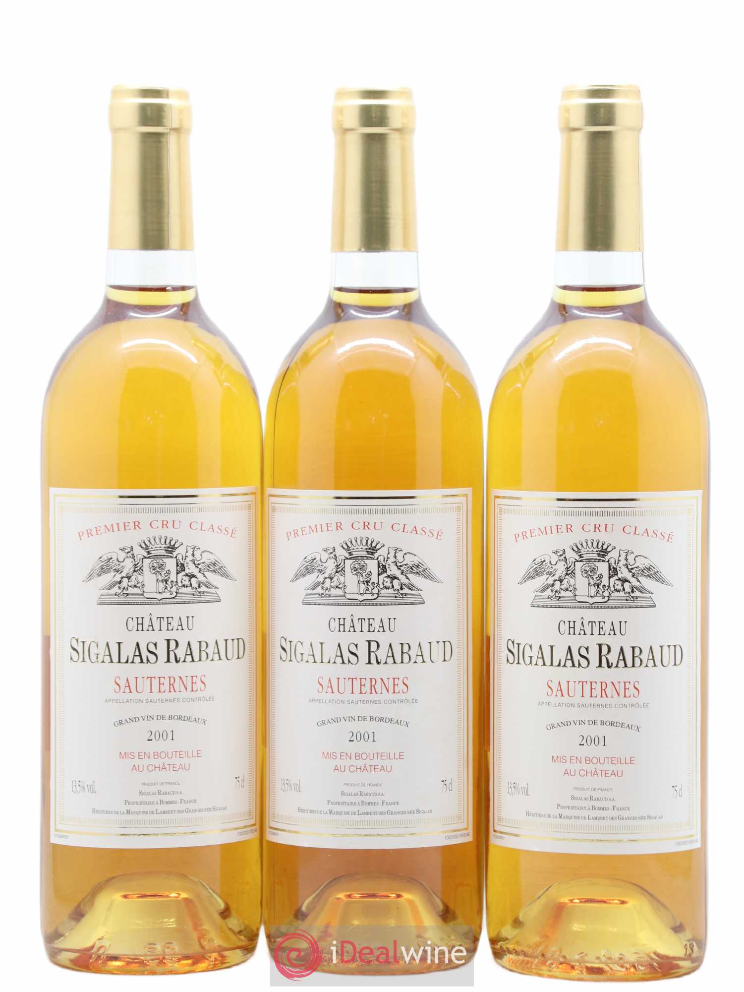 Château Sigalas Rabaud 1er Grand Cru Classé 2001 - Lotto di 6 bottiglie - 2