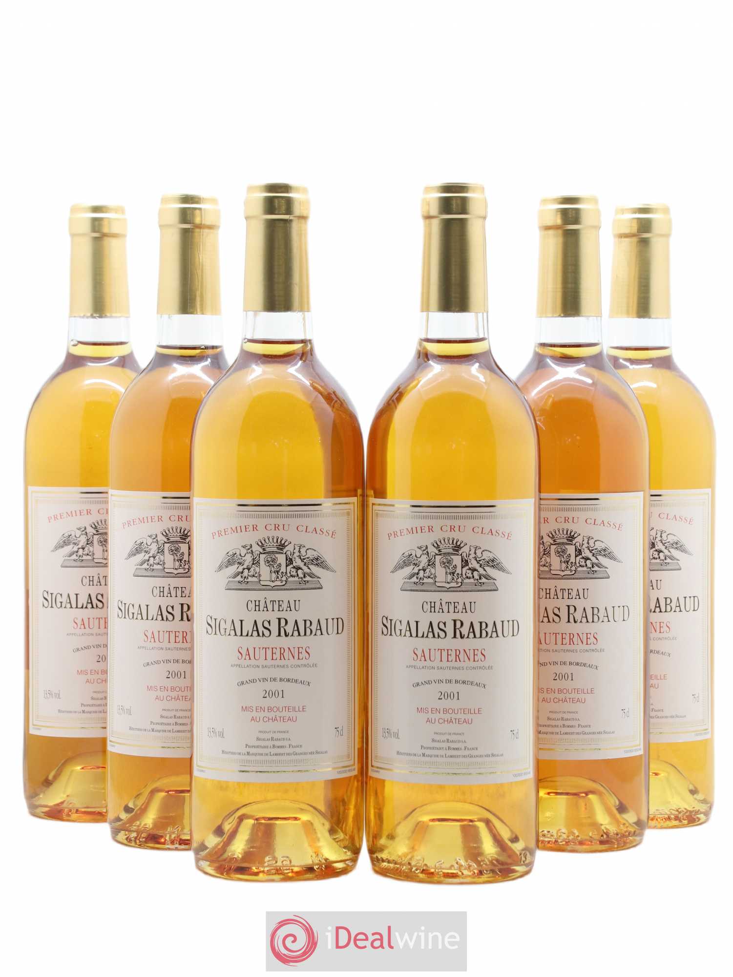 Château Sigalas Rabaud 1er Grand Cru Classé 2001 - Lotto di 6 bottiglie - 0