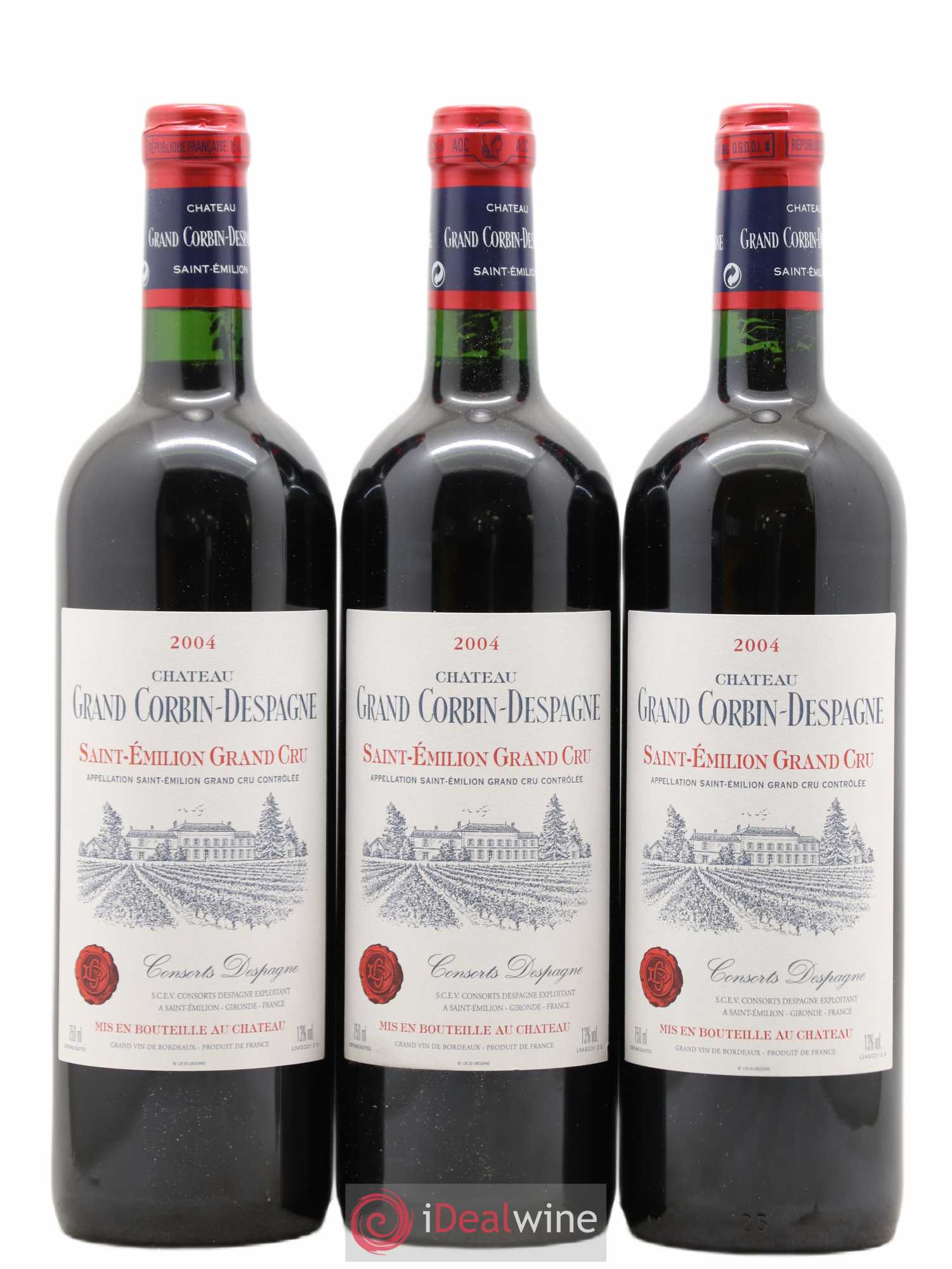 Château Grand Corbin Despagne Grand Cru Classé 2004 - Lot de 12 bouteilles - 1