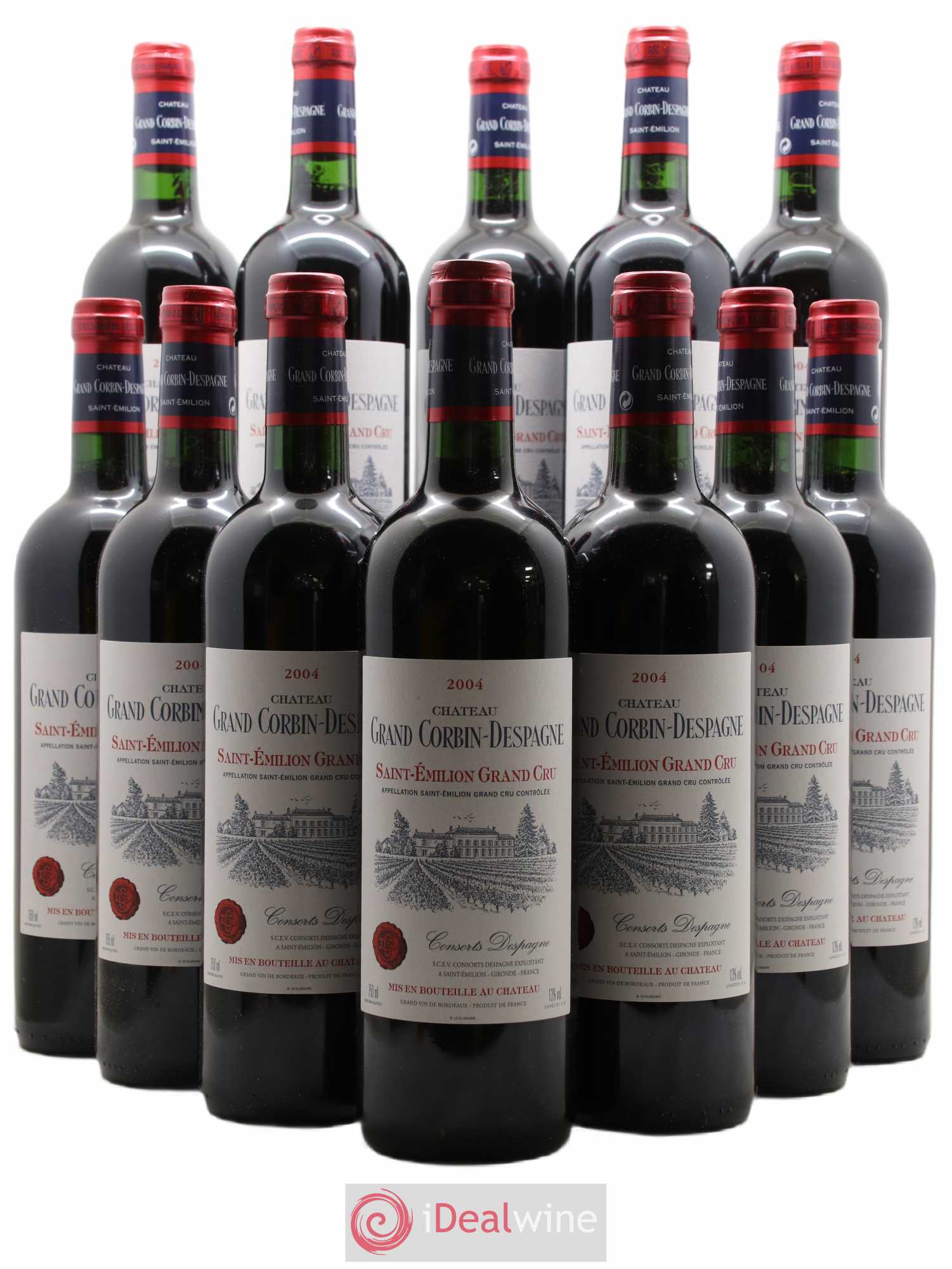 Château Grand Corbin Despagne Grand Cru Classé 2004 - Lot de 12 bouteilles - 0