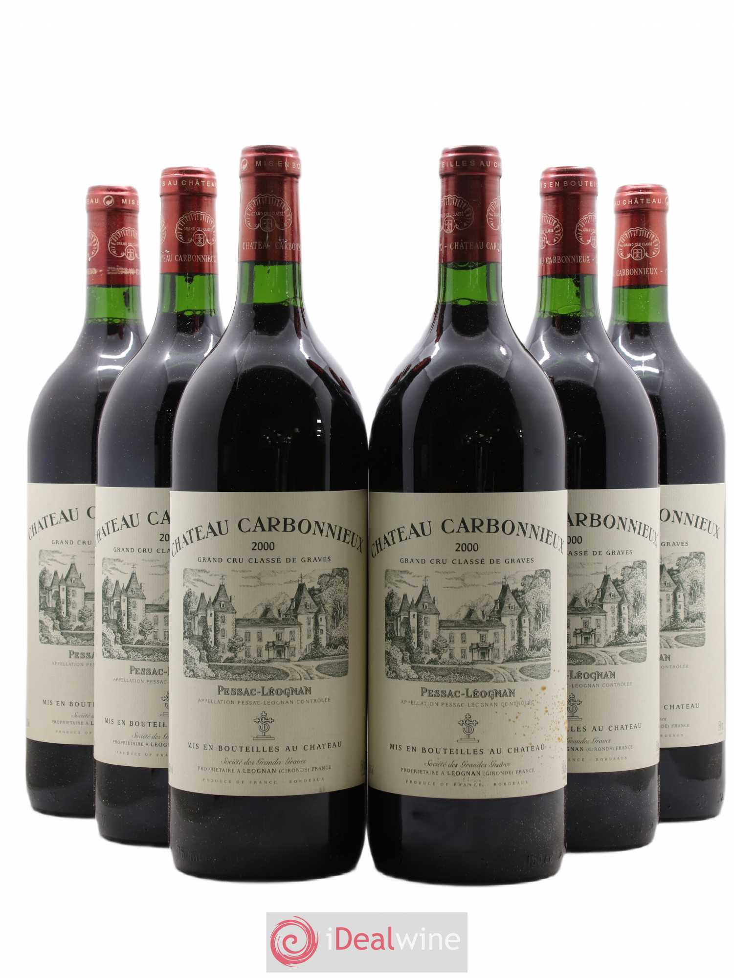 Château Carbonnieux Cru Classé de Graves 2000 - Lot de 6 magnums - 0