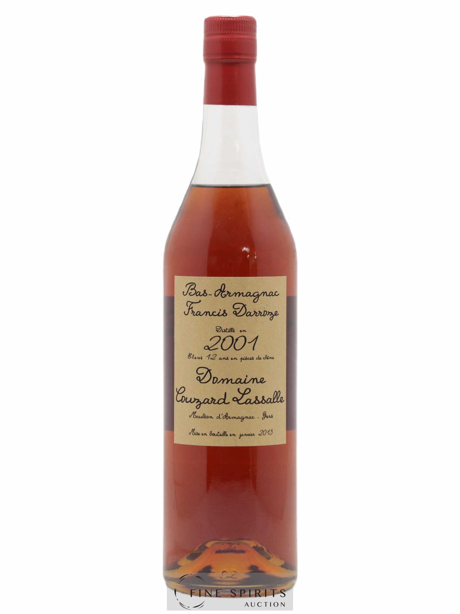 Francis Darroze 12 years 2001 Of. Domaine Couzard-Lassalle bottled 2013 Brut de Fût Bas Armagnac - Lot de 1 bouteille - 0