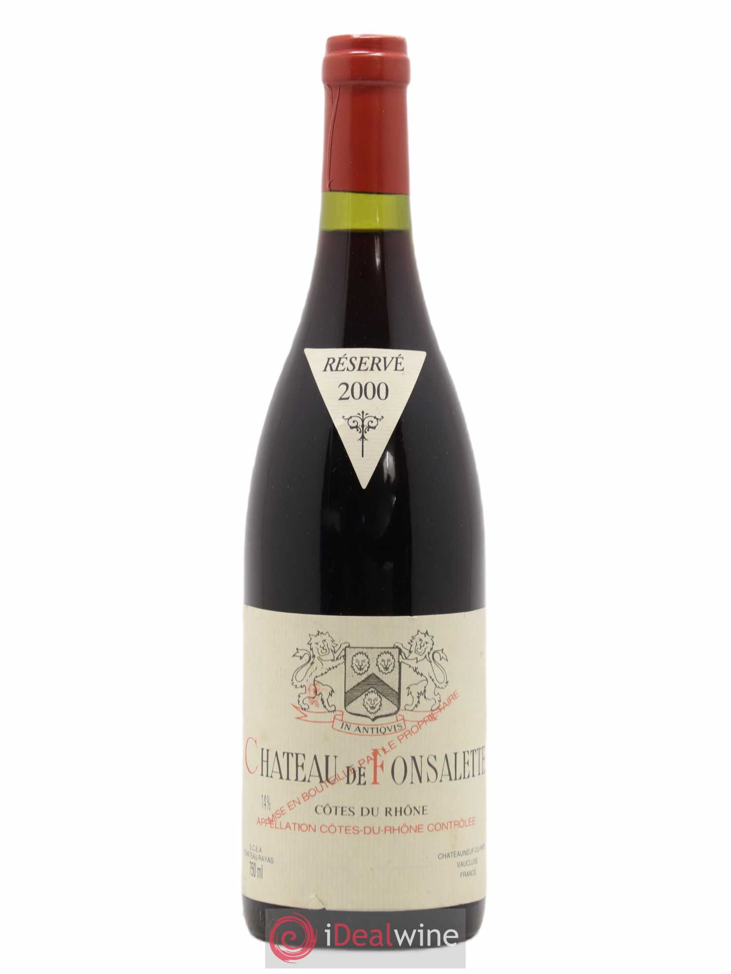 Côtes-du-Rhône Château de Fonsalette Emmanuel Reynaud 2000 - Lot de 1 bouteille - 0