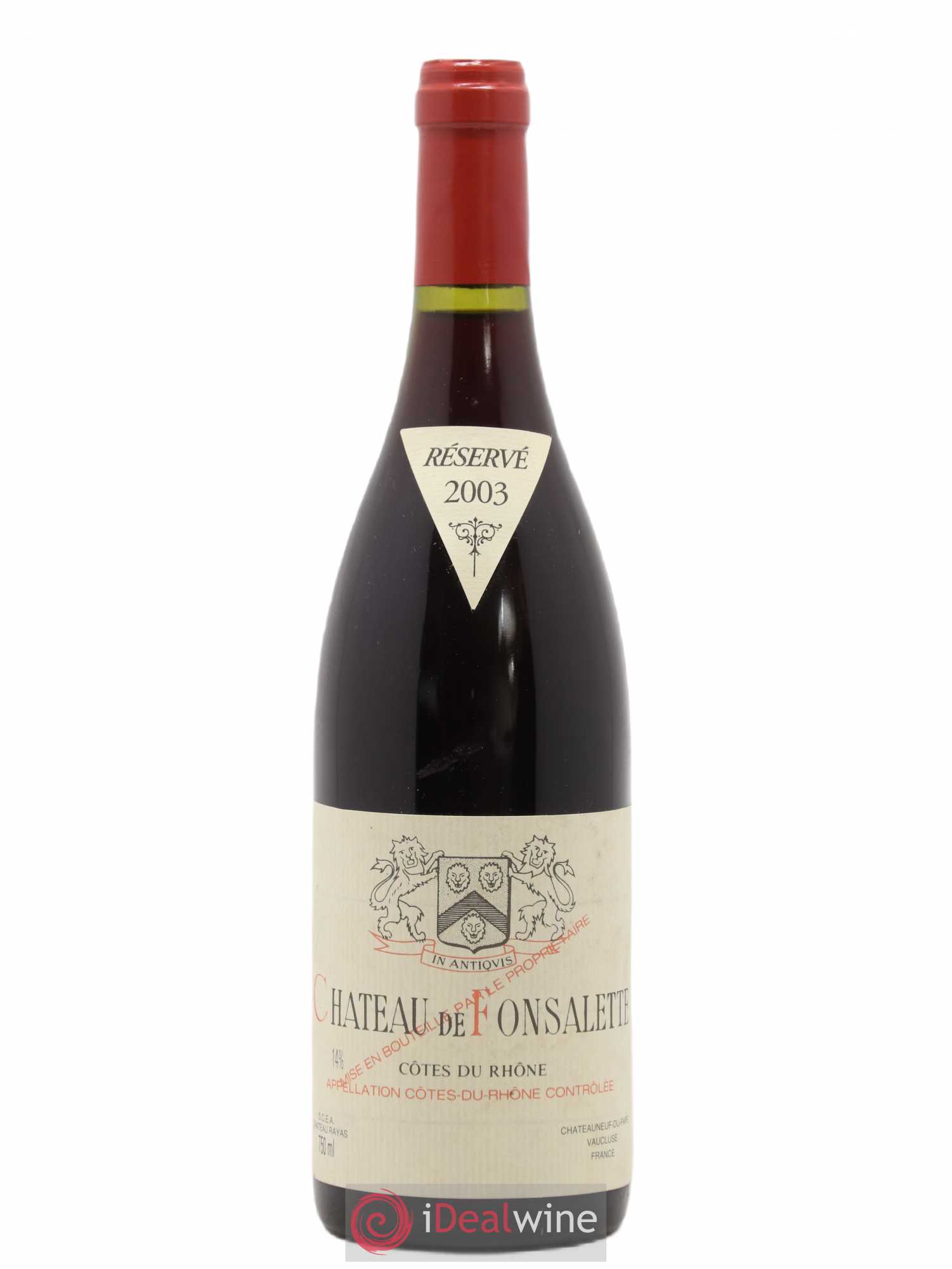 Côtes-du-Rhône Château de Fonsalette Emmanuel Reynaud 2003 - Lot de 1 bouteille - 0