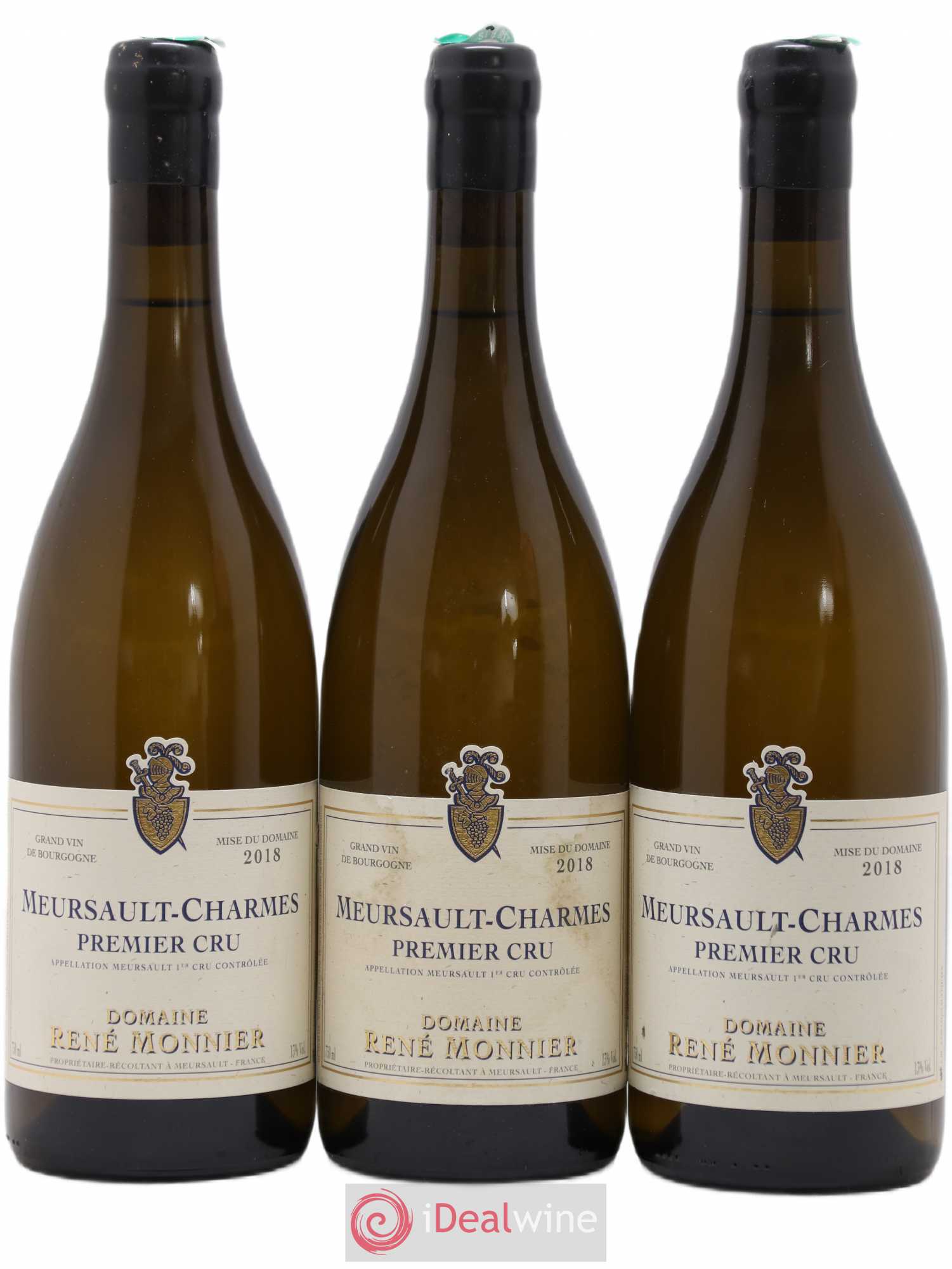 Meursault 1er Cru Charmes René Monnier 2018 - Lot de 3 bouteilles - 0