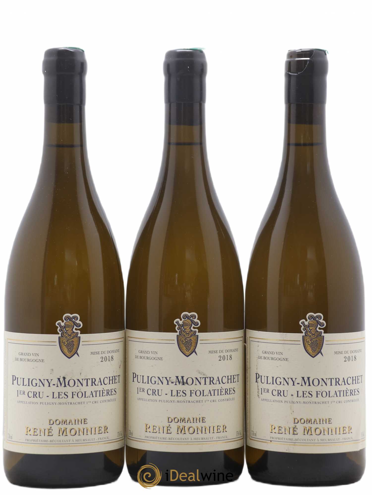 Puligny-Montrachet 1er Cru Folatieres René Monnier 2018 - Lot de 3 bouteilles - 0