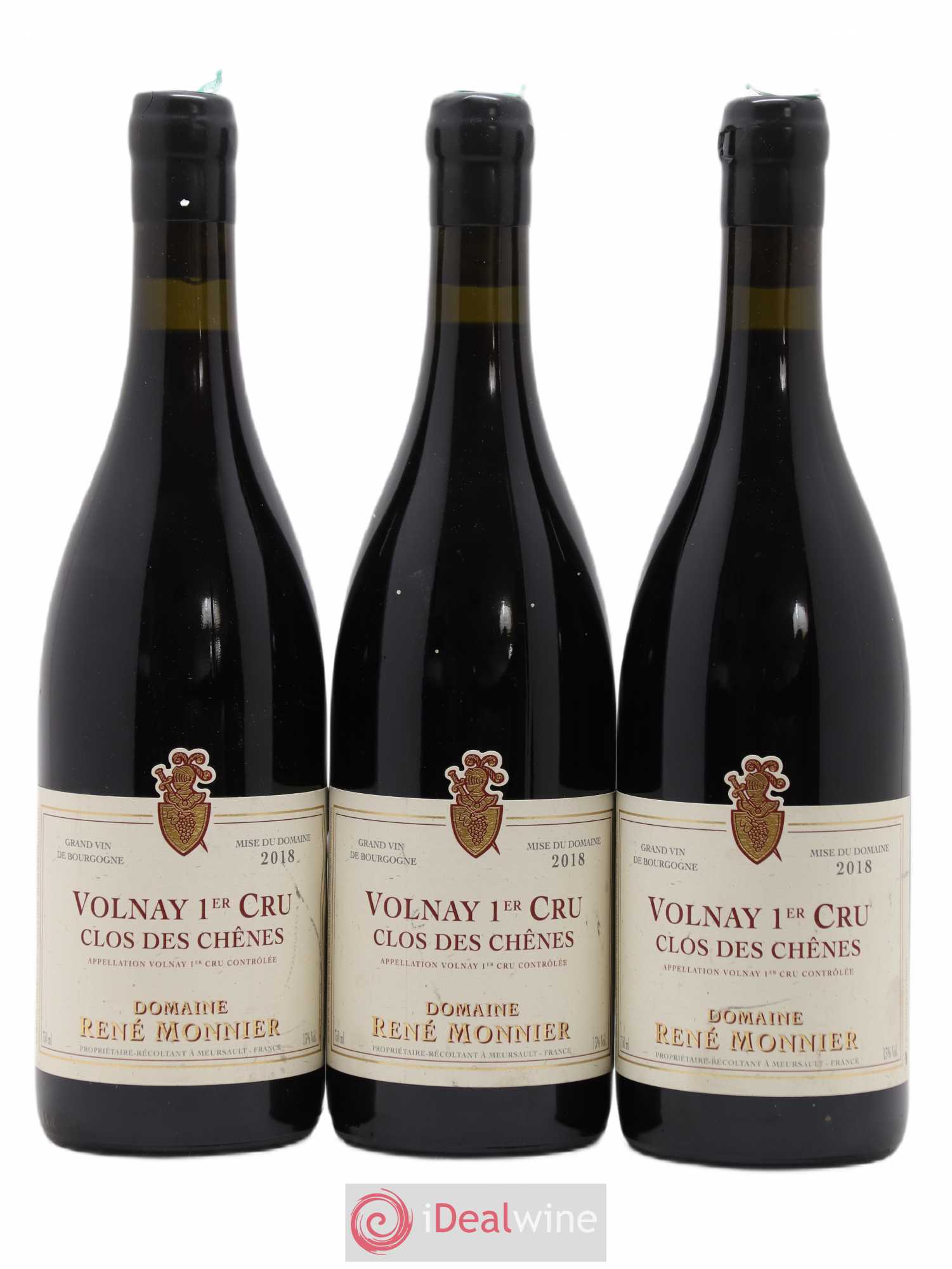Volnay 1er Cru Clos des Chênes Domaine René Monnier 2018 - Lot de 3 bouteilles - 0