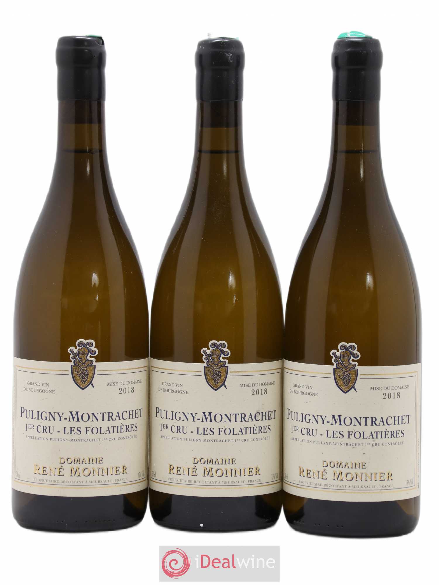 Puligny-Montrachet 1er Cru Folatières René Monnier 2018 - Lot de 3 bouteilles - 0
