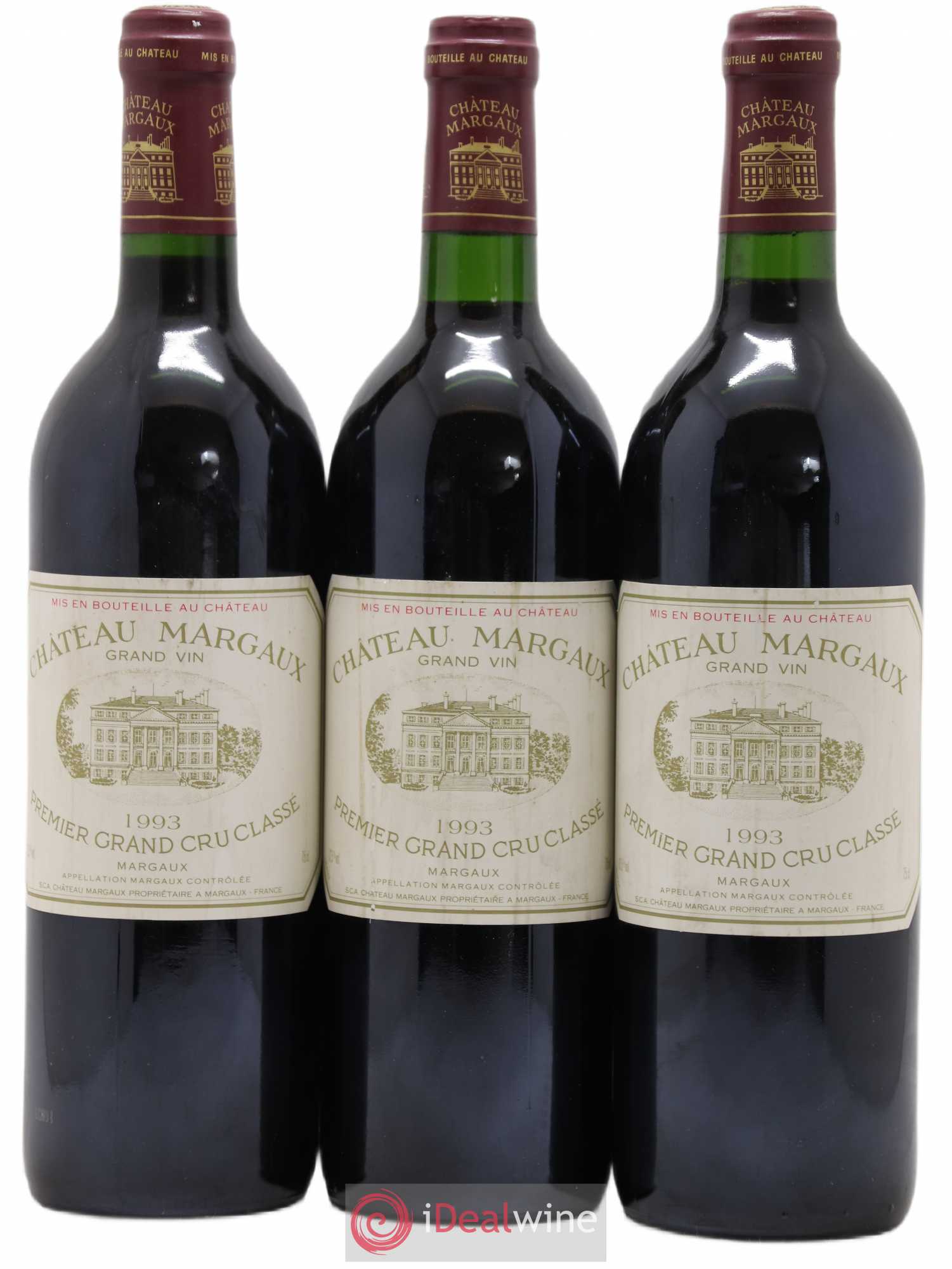 Château Margaux 1er Grand Cru Classé 1993 - Lot de 3 bouteilles - 0