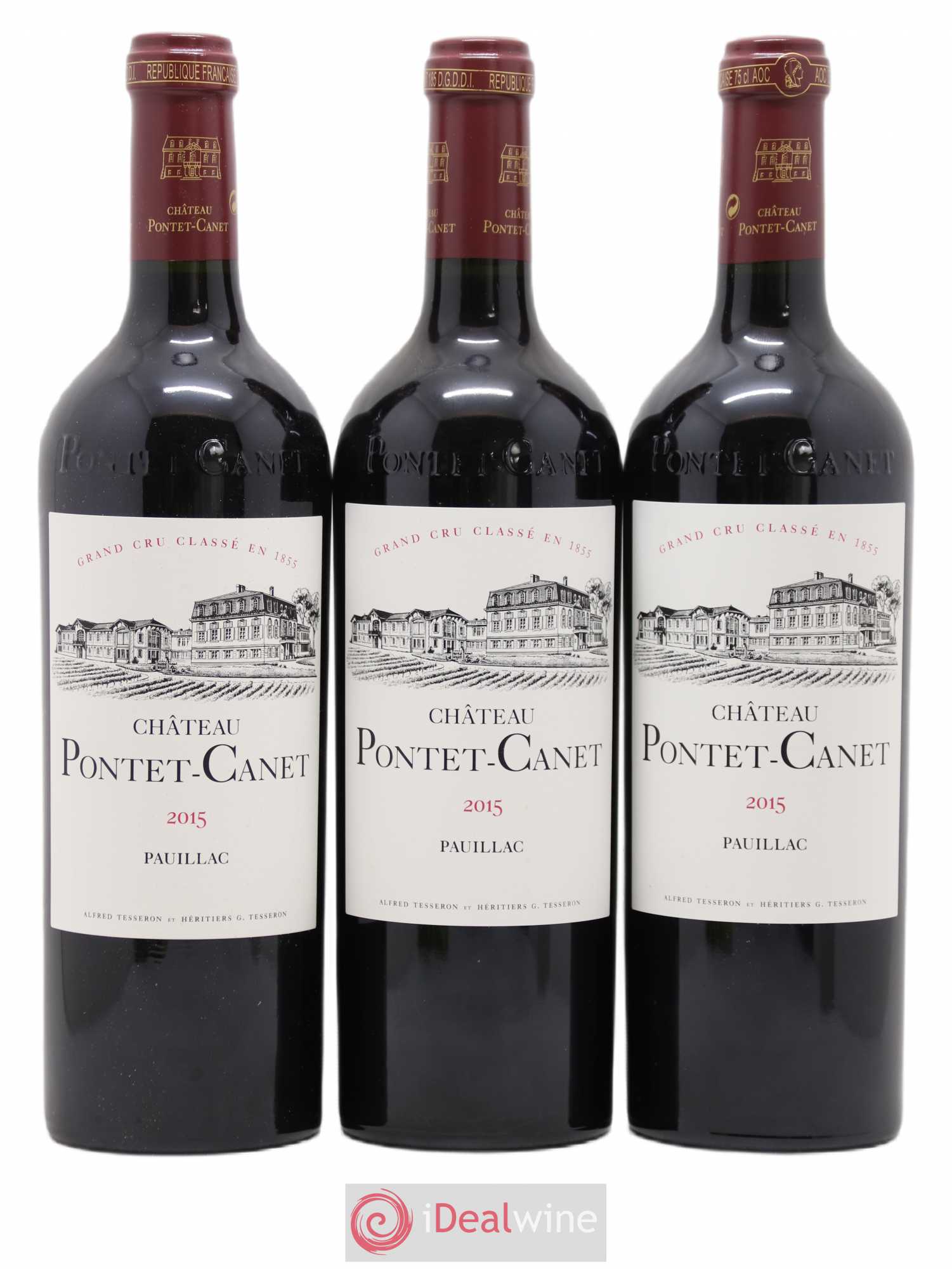 Château Pontet Canet 5ème Grand Cru Classé 2015 - Lot de 3 bouteilles - 0