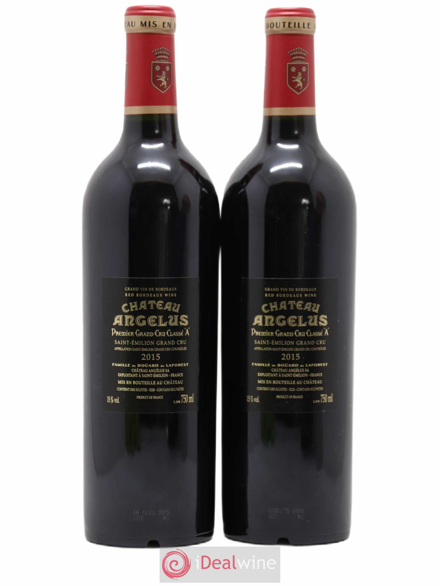 Château Angélus 1er Grand Cru Classé A 2015 - Lot de 2 bouteilles - 1