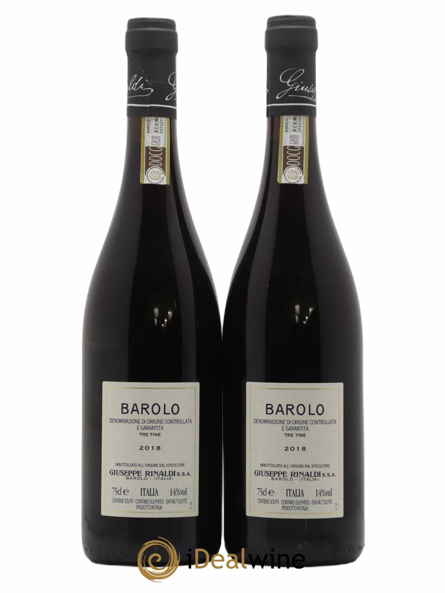 Barolo DOCG Tre Tine Giuseppe Rinaldi 2018 - Lot of 2 bottles - 1