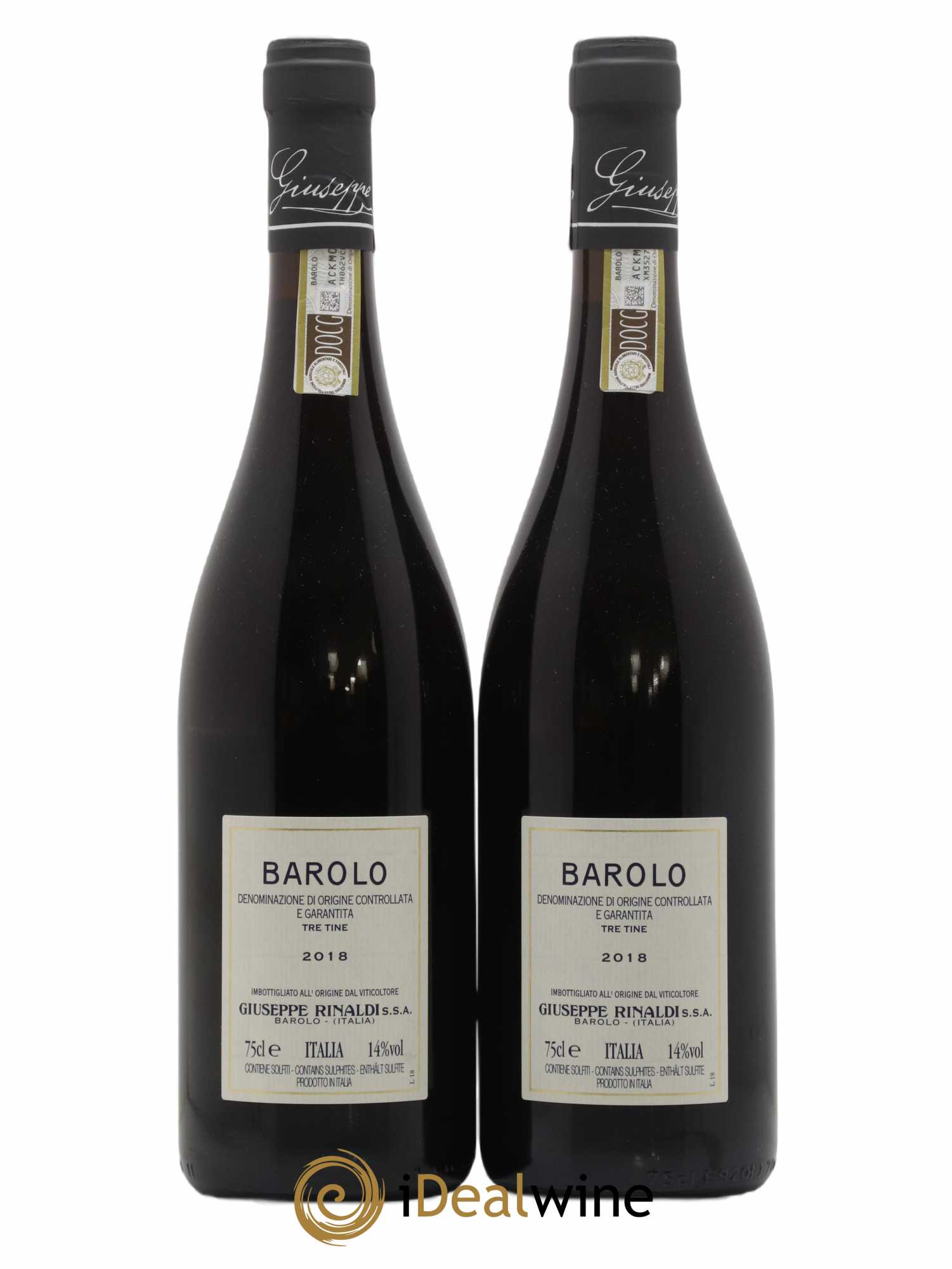 Barolo DOCG Tre Tine Giuseppe Rinaldi 2018 - Lot of 2 bottles - 1