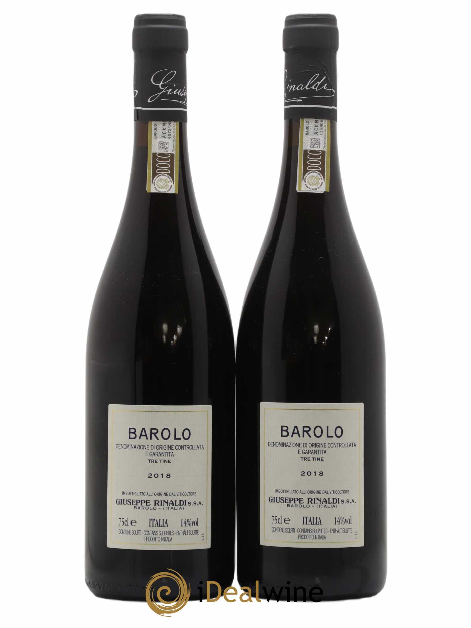 Barolo DOCG Tre Tine Giuseppe Rinaldi 2018 - Lot of 2 bottles - 1