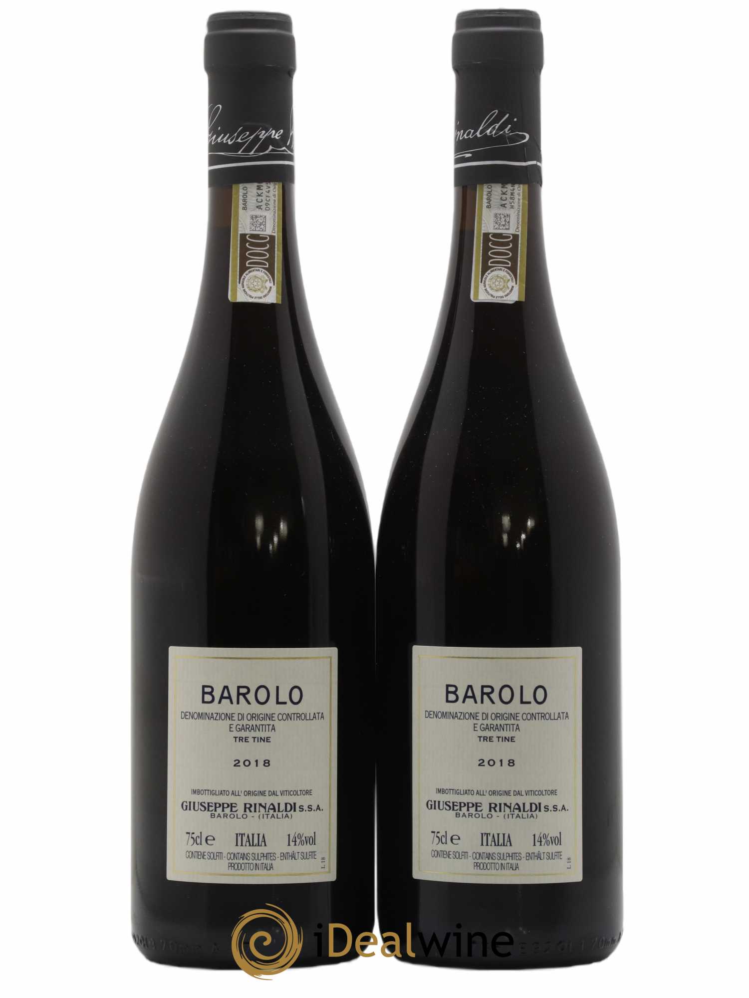 Barolo DOCG Tre Tine Giuseppe Rinaldi 2018 - Lot of 2 bottles - 1