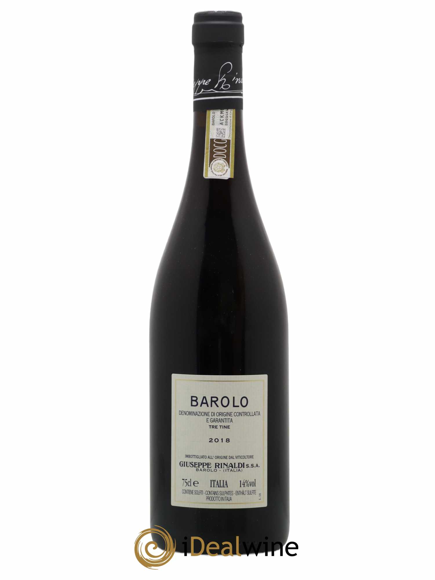 Barolo DOCG Tre Tine Giuseppe Rinaldi 2018 - Lot de 1 bouteille - 1