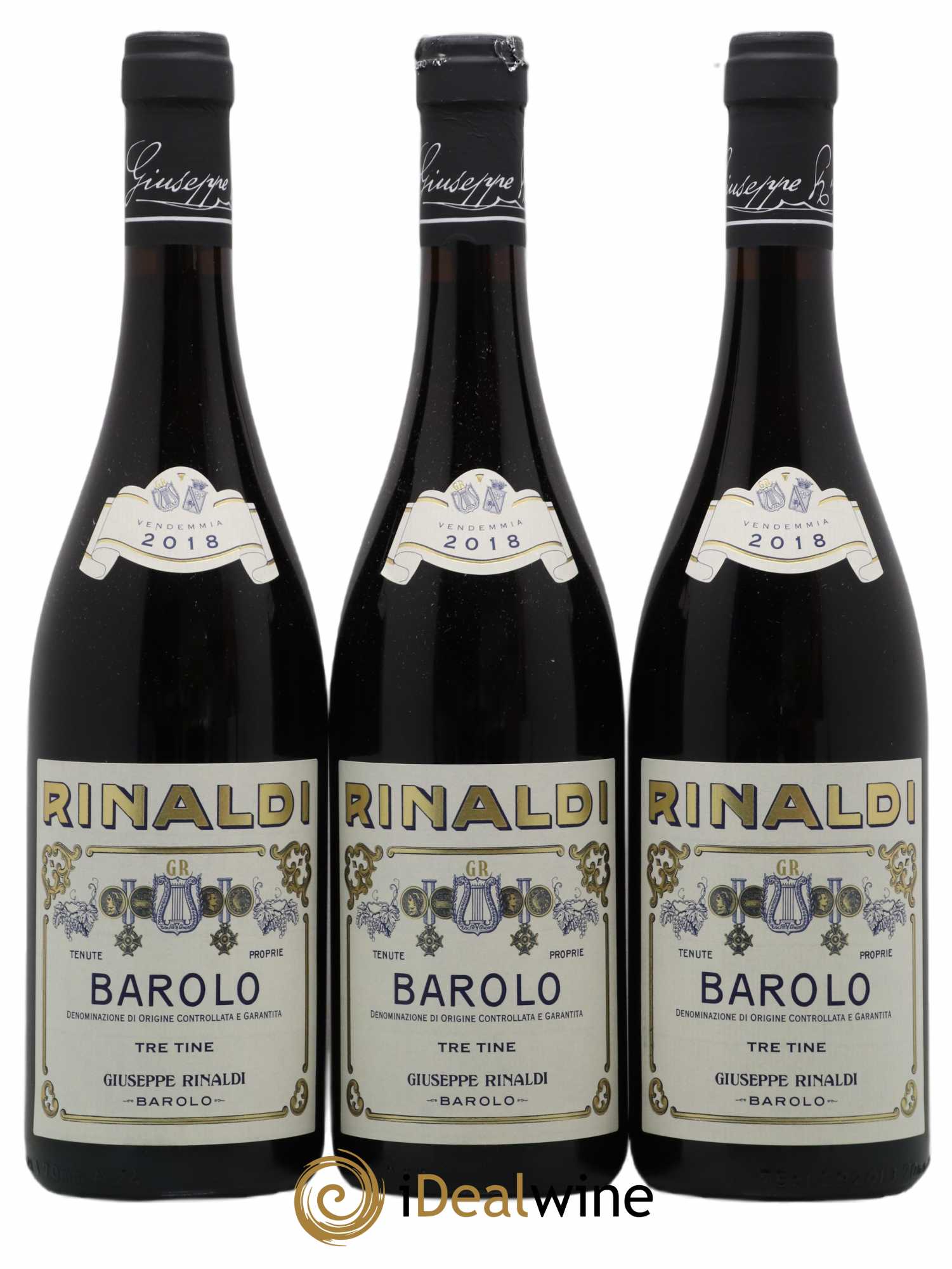 Barolo DOCG Tre Tine Giuseppe Rinaldi 2018 - Lot de 3 bouteilles - 0
