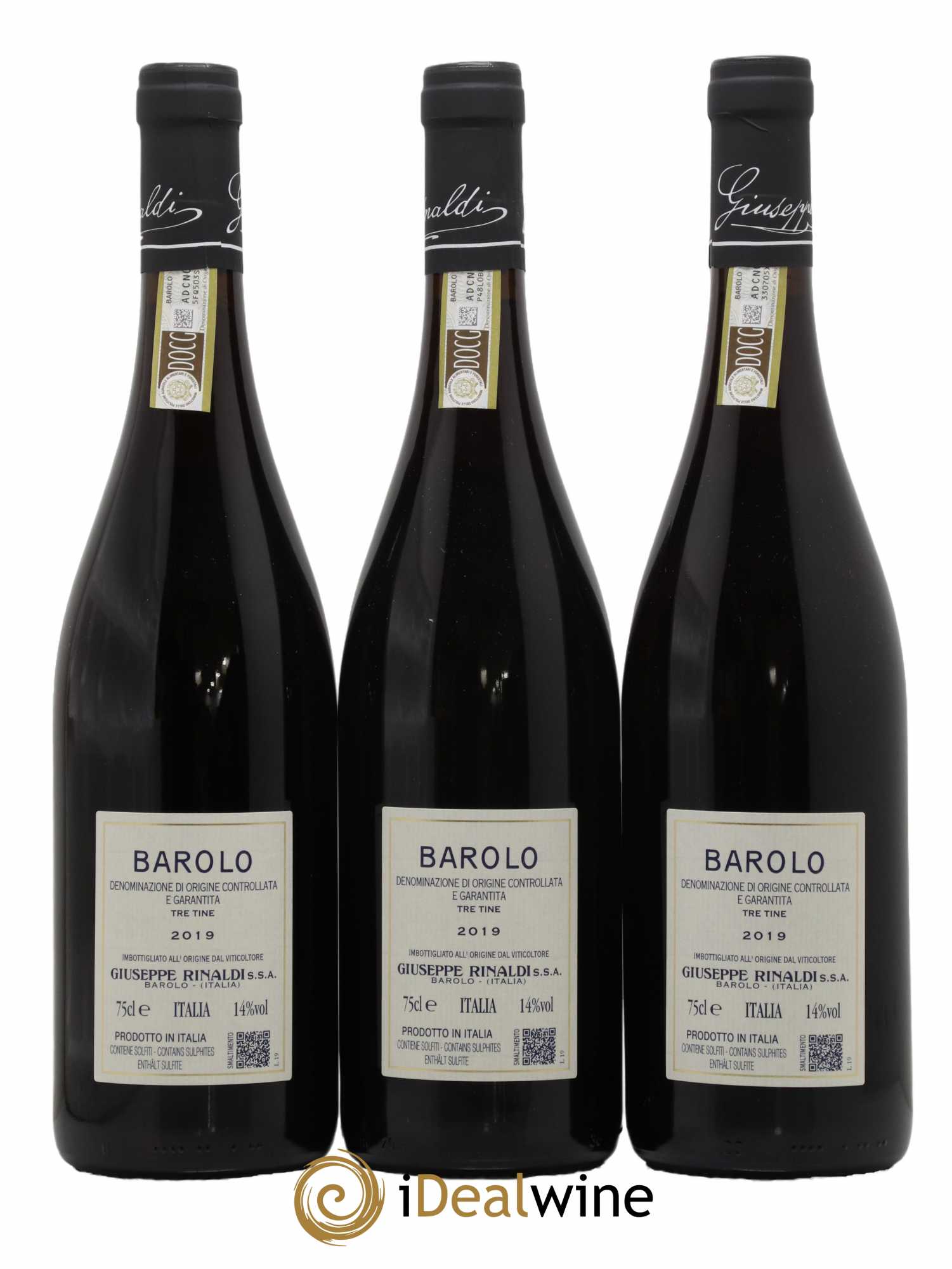 Barolo DOCG Tre Tine Giuseppe Rinaldi 2019 - Posten von 3 Flaschen - 1