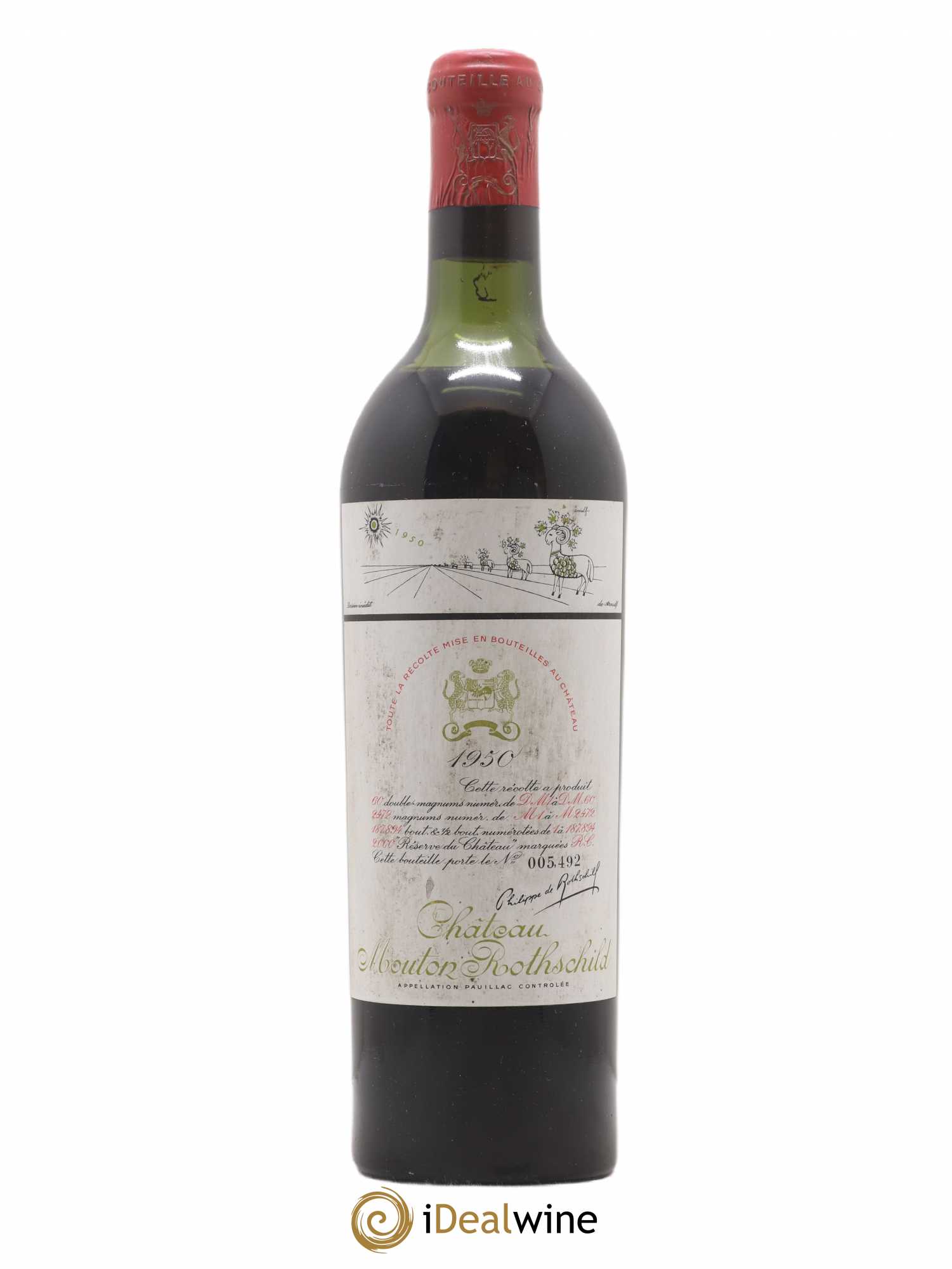 Château Mouton Rothschild 1er Grand Cru Classé 1950 - Lotto di 1 bottiglia - 0